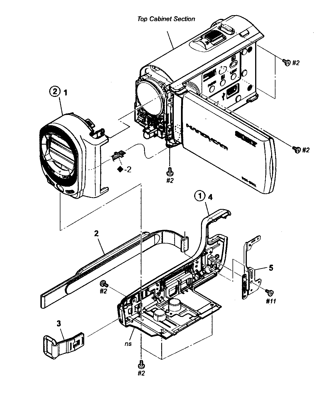 Sony DCR-SX43R left cabinet diagram