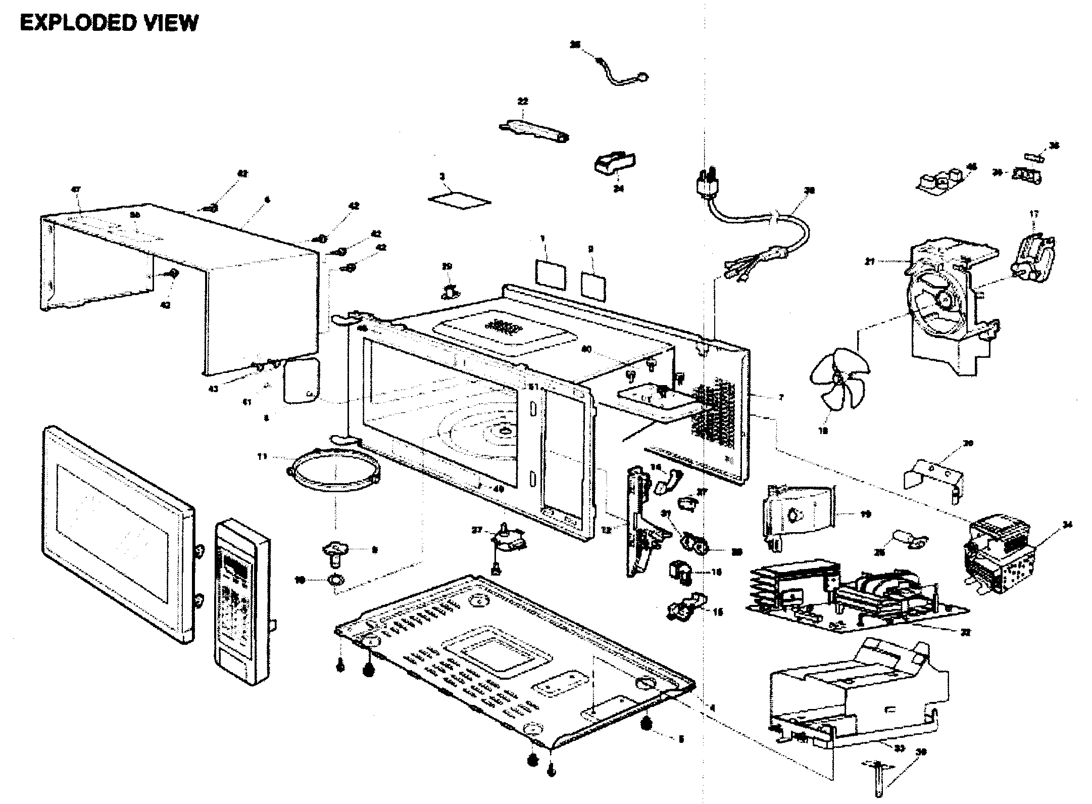 Panasonic NN-H765WF cabinet assy diagram