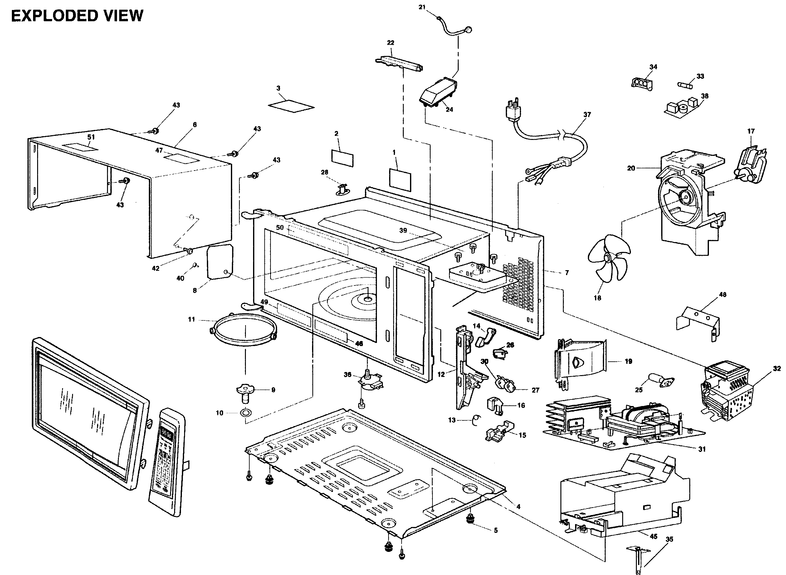 Panasonic NN-SN667W cabinet assy diagram