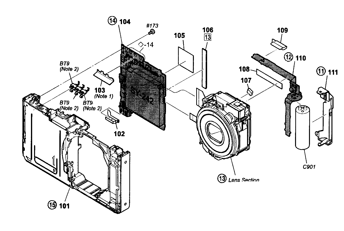 Sony DSC-W350S main assy diagram