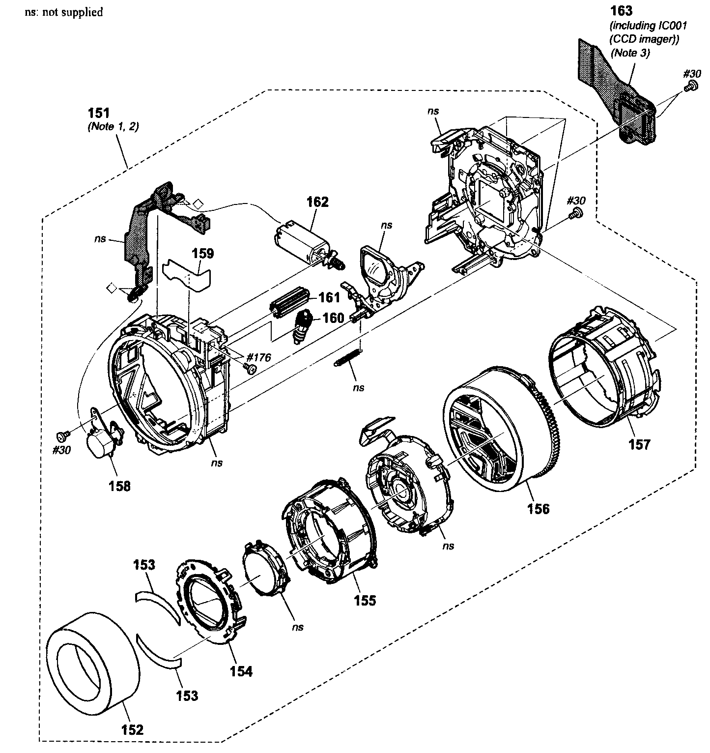 Sony DSC-W350S lens assy diagram