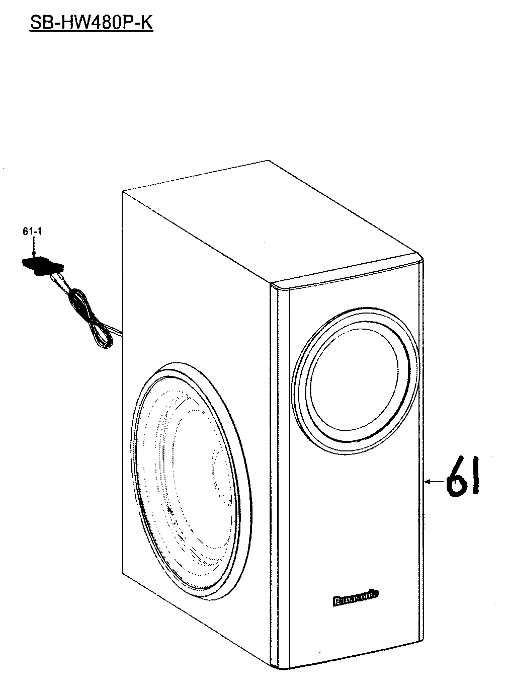Panasonic SC-PT480 subwoofer diagram