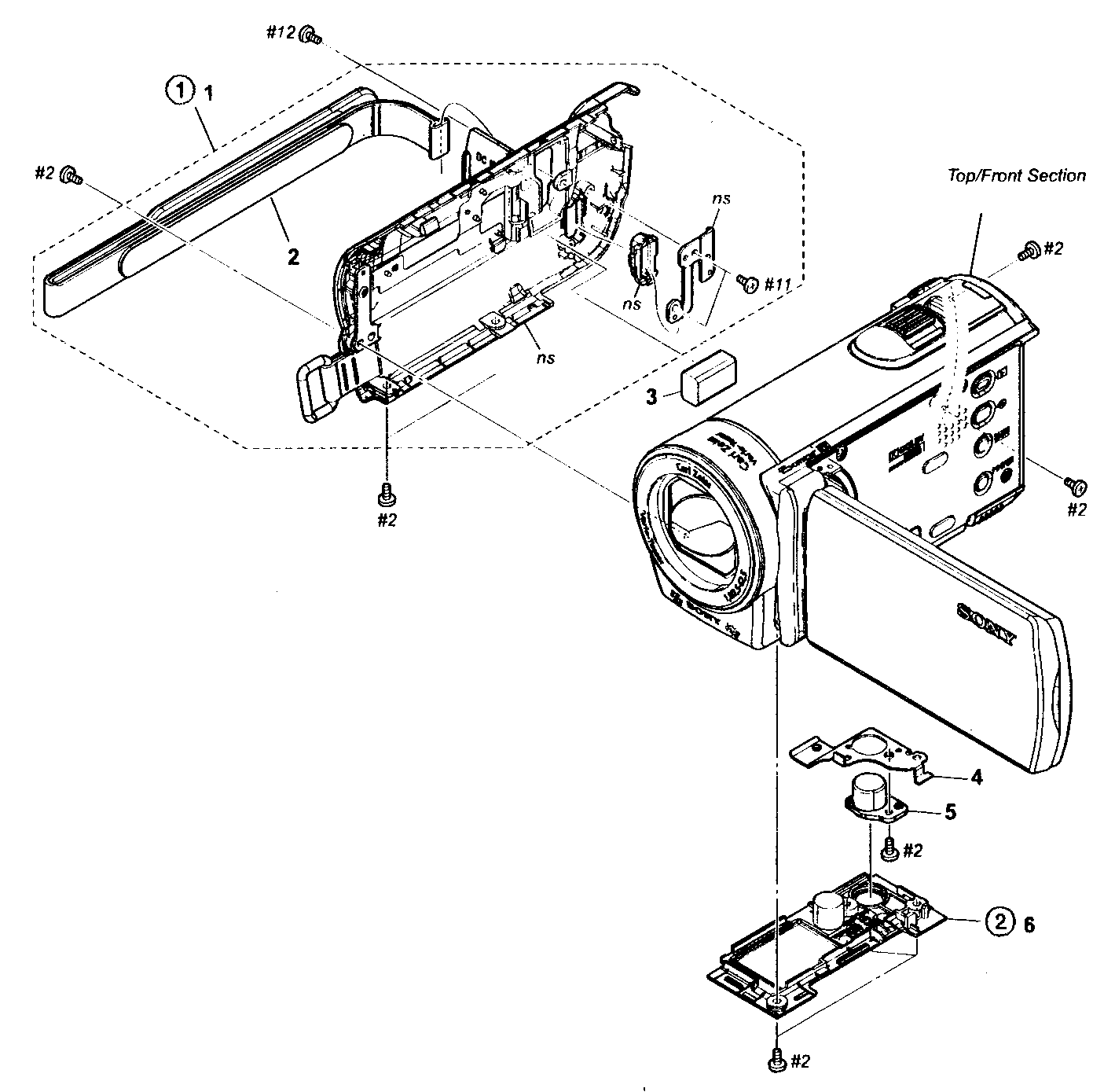 Sony HDR-CX110L cabinet assy diagram