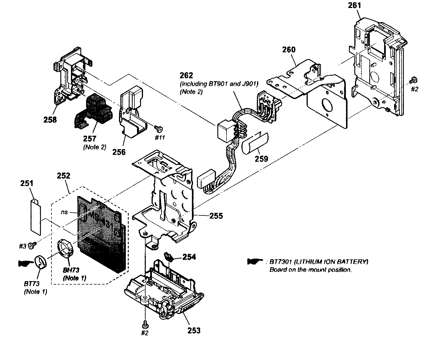 Sony HDR-CX110R rear cabinet diagram