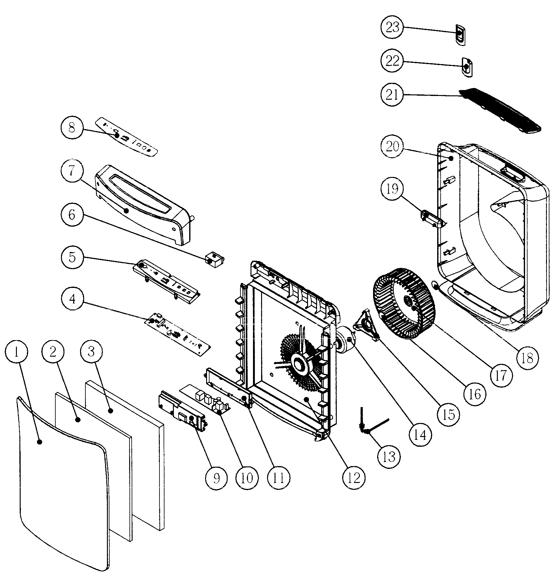 Kenmore 25185450900 air cleaner diagram