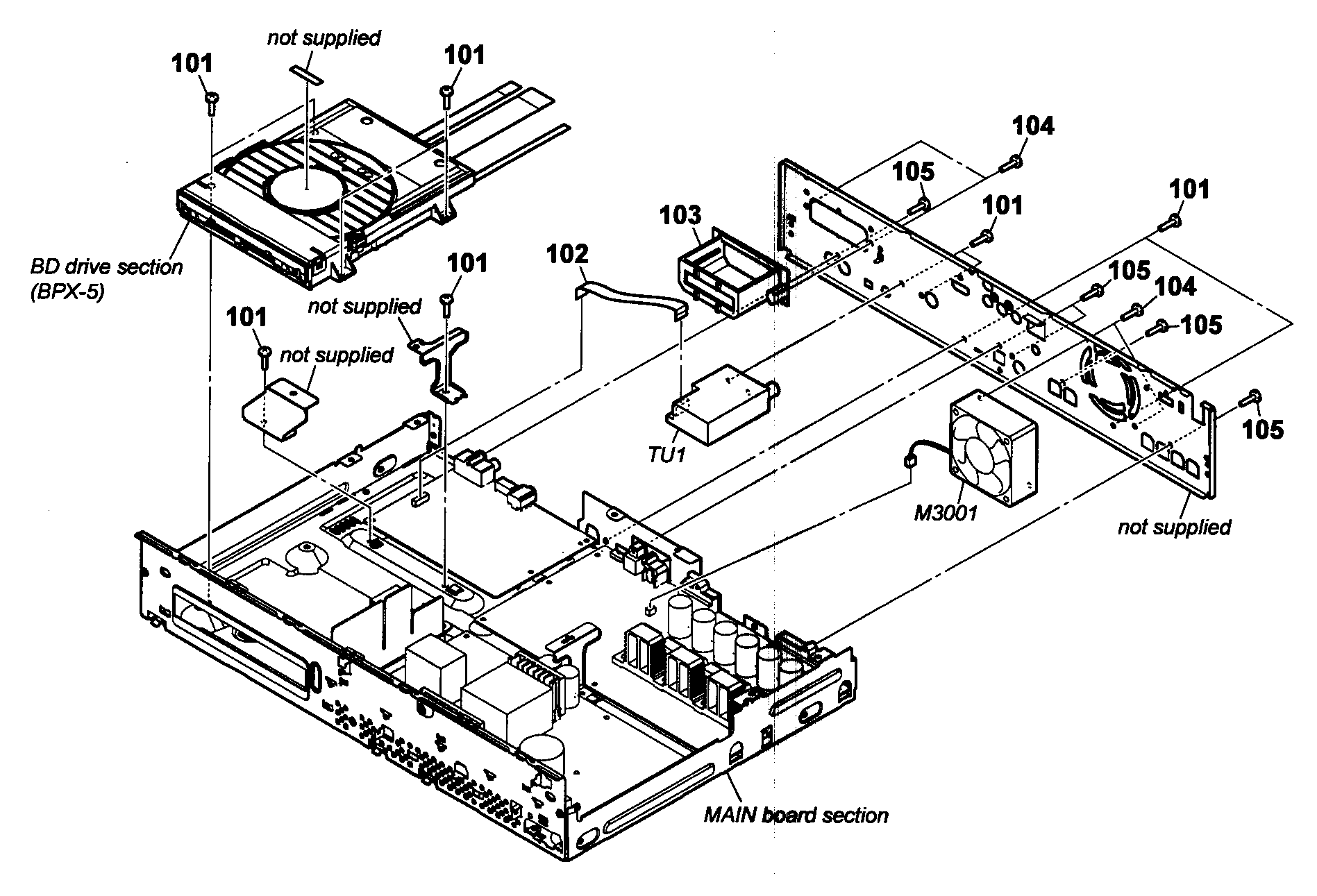 Sony BDV-E570 back panel diagram