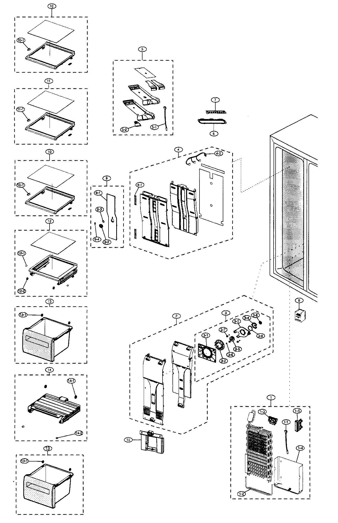 Kenmore Elite 40141009900 freezer diagram