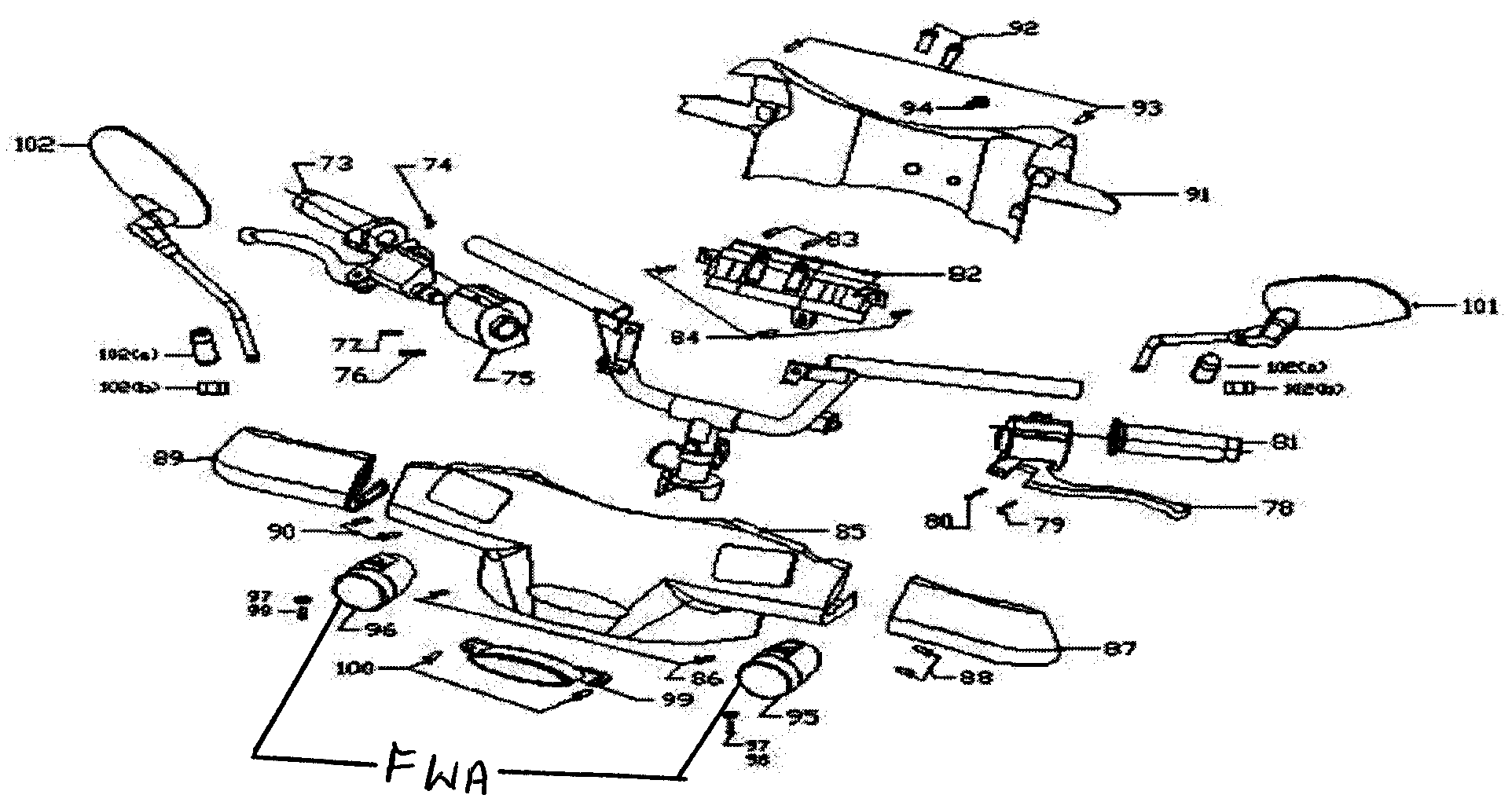 e-Moto EMVG3-SIL handle cover diagram