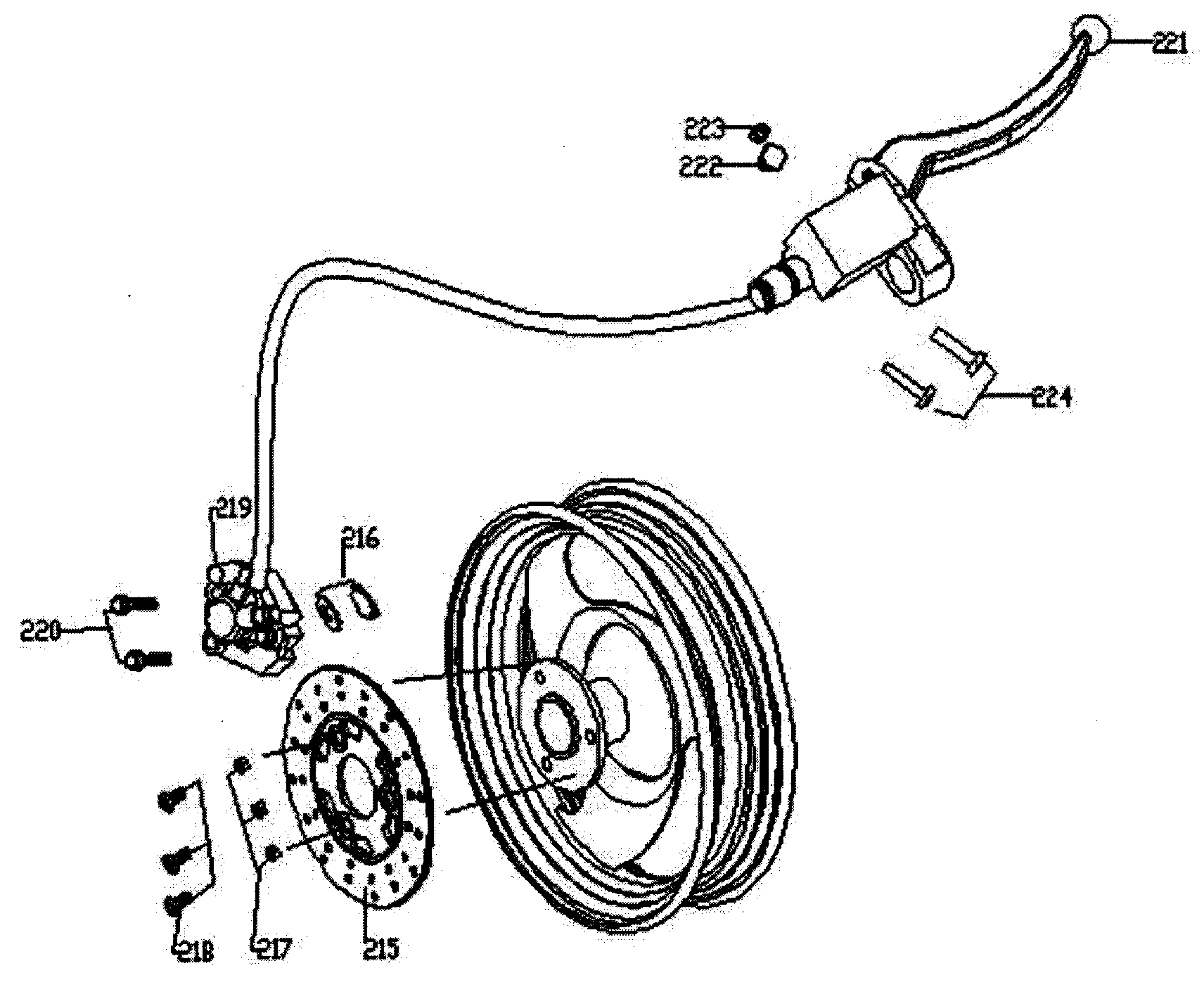 e-Moto EMVG3-SIL fr disk brake diagram