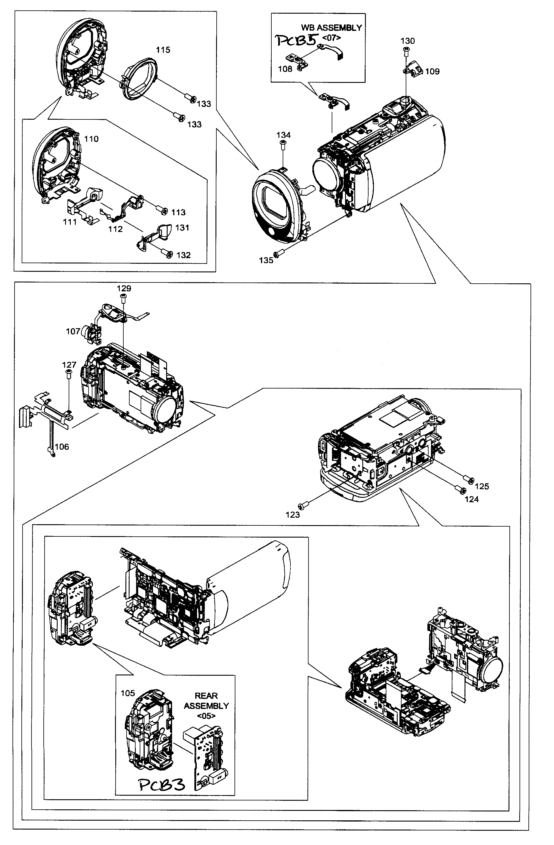 JVC GZ-HD500BUS cabinet parts2 diagram