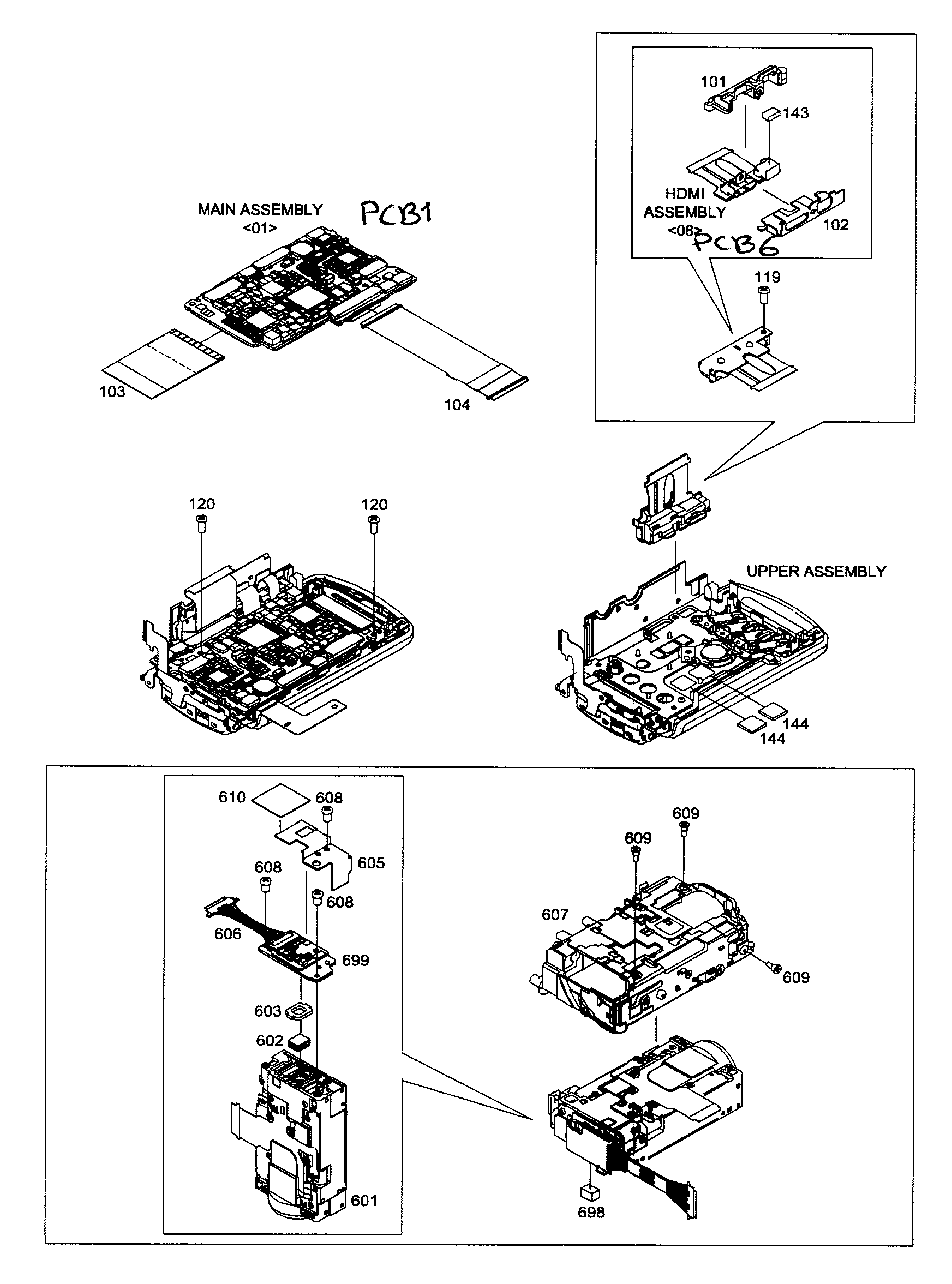 JVC GZ-HD500BUS cabinet parts3 diagram
