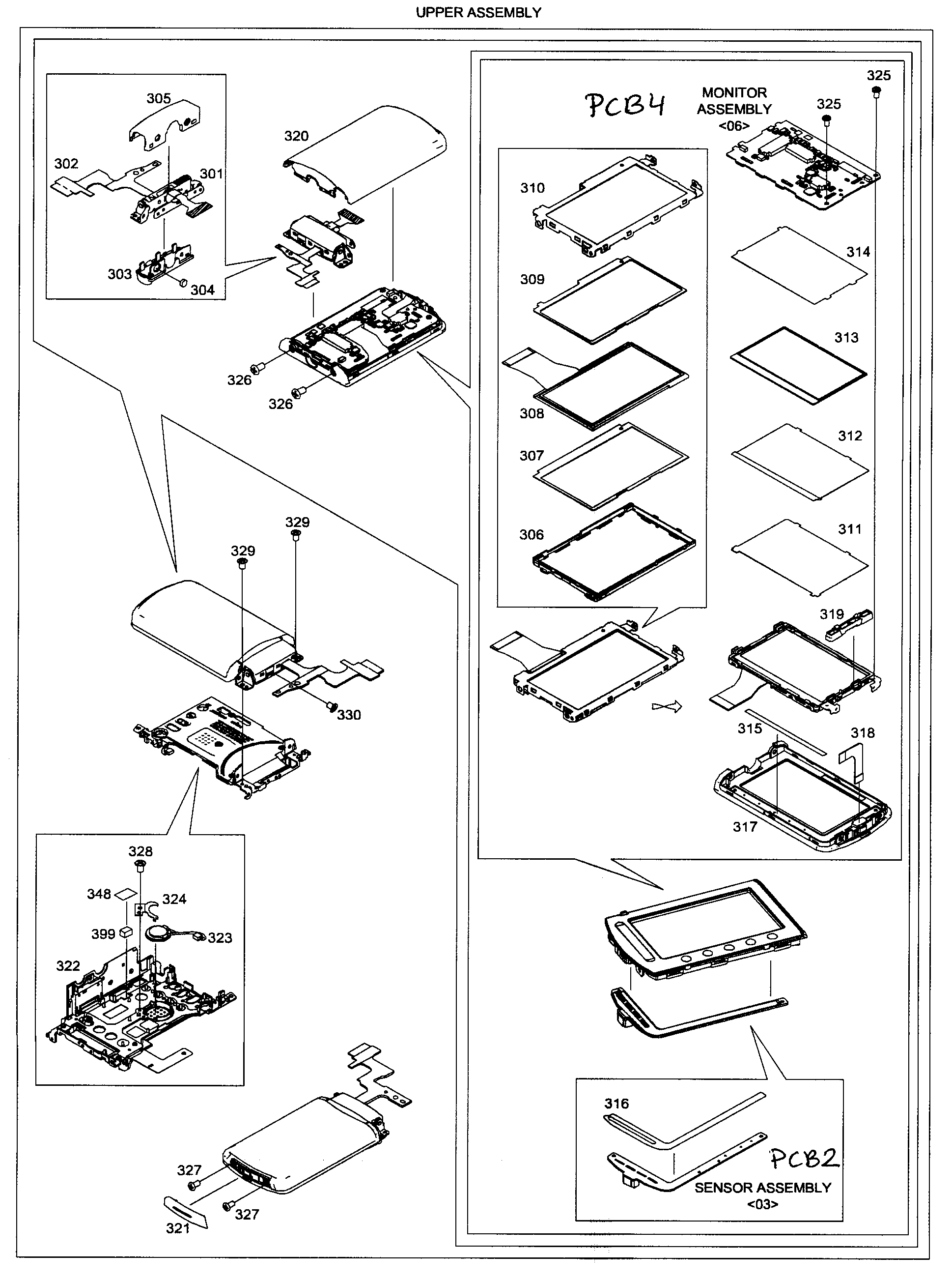 JVC GZ-HD500BUS lcd assy diagram