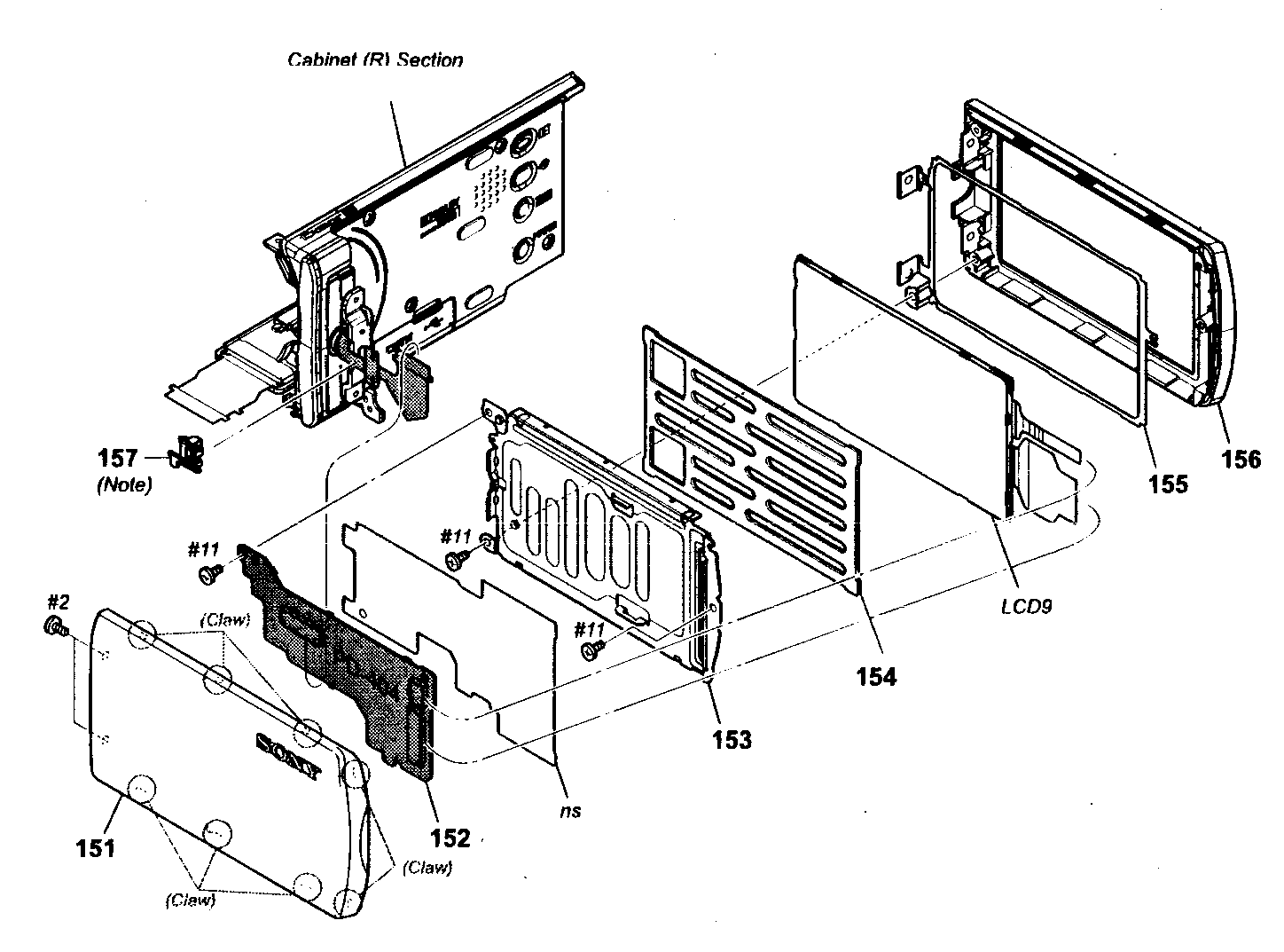Sony HDR-CX150 lcd section diagram