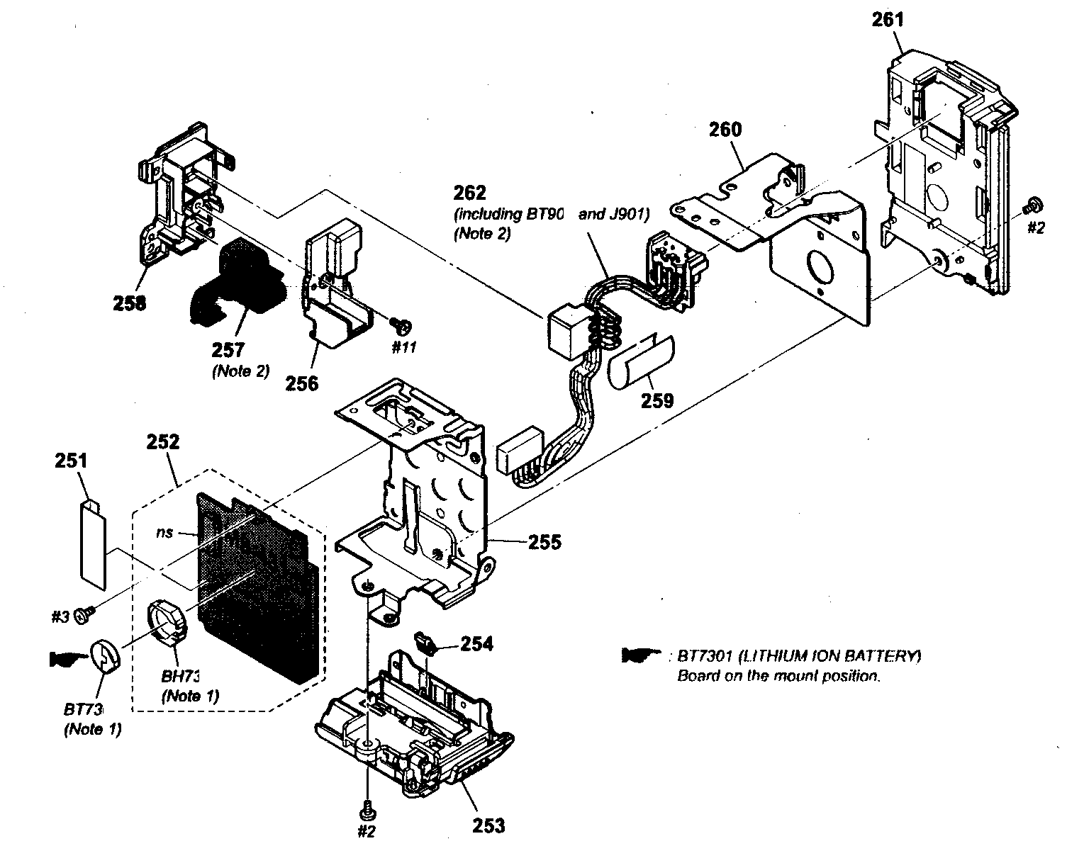 Sony HDR-CX150 rear section diagram