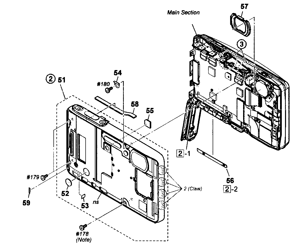 Sony DSC-TX5B front assy diagram