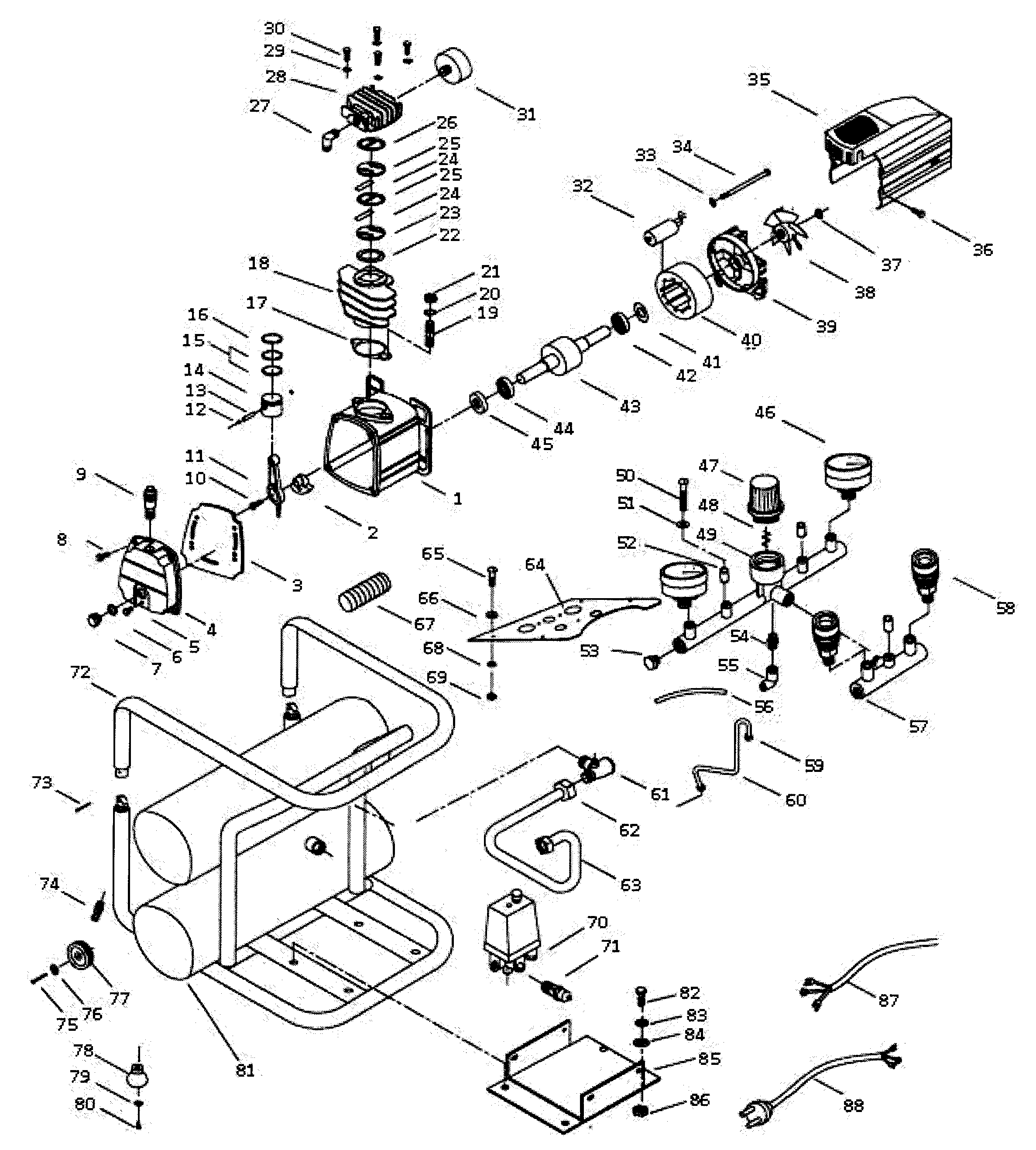 All Power APC4005 compressor diagram