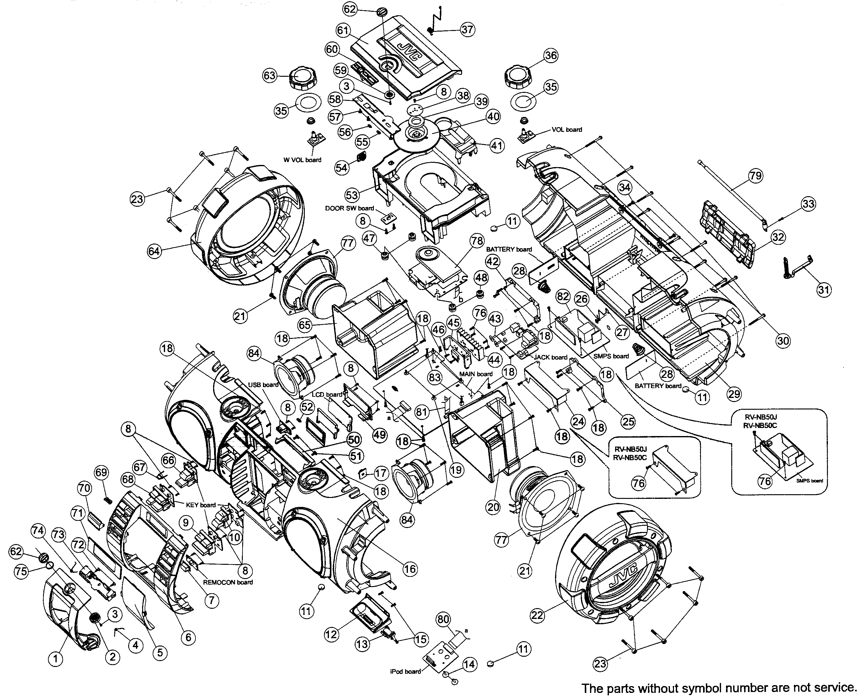 JVC RV-NB50 boombox diagram