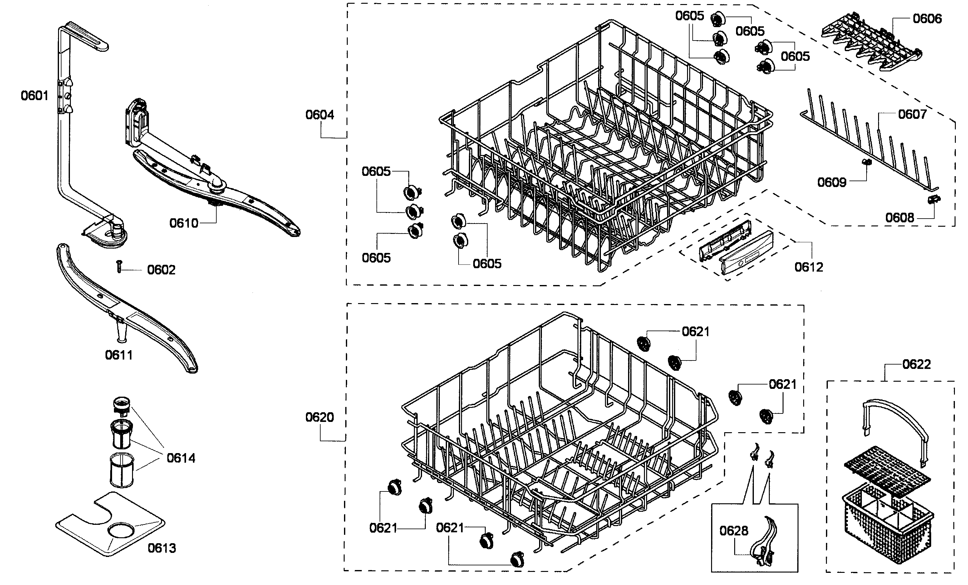 Bosch SHE33P05UC/59 baskets diagram