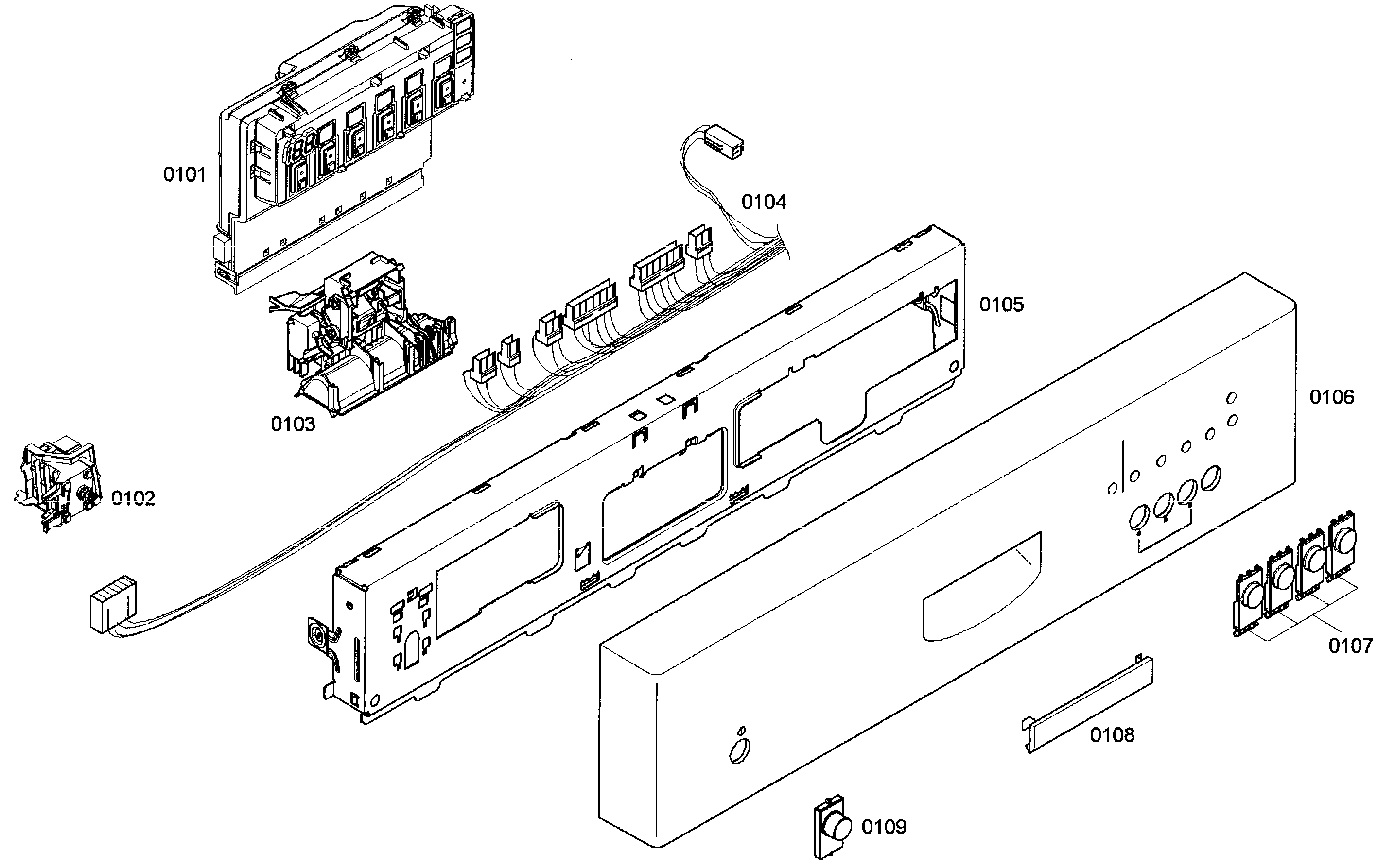 Bosch SHE42L12UC/38 front panel diagram