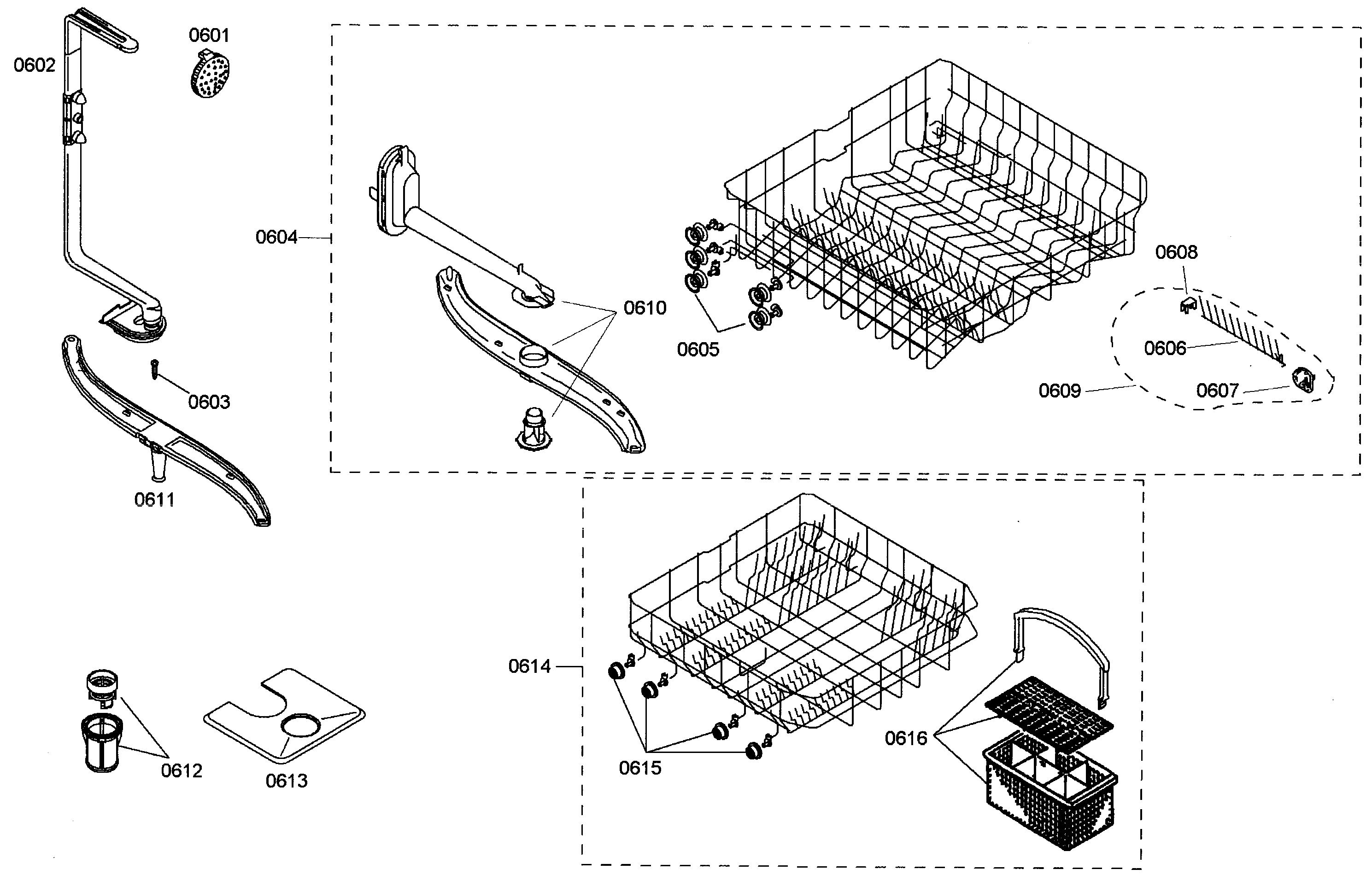 Bosch SHE42L12UC/38 baskets diagram