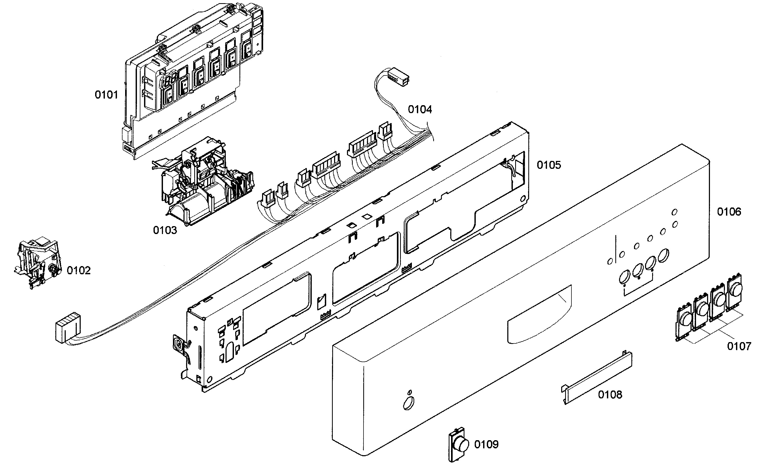 Bosch SHE42L12UC/50 front panel diagram