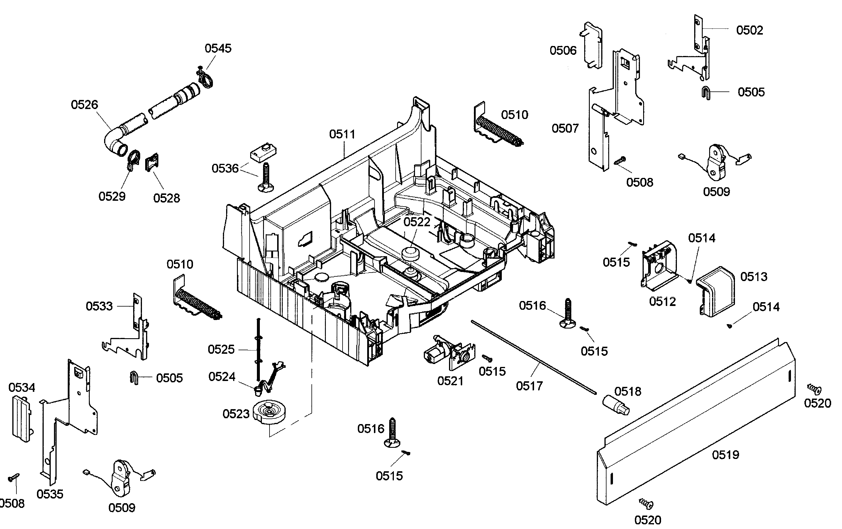 Bosch SHE42L12UC/50 base assy diagram