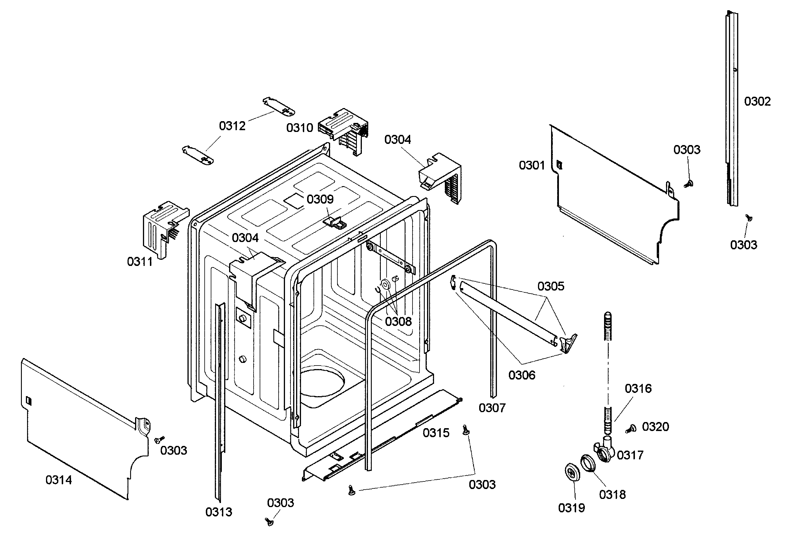 Bosch SHE42L15UC/40 cabinet diagram