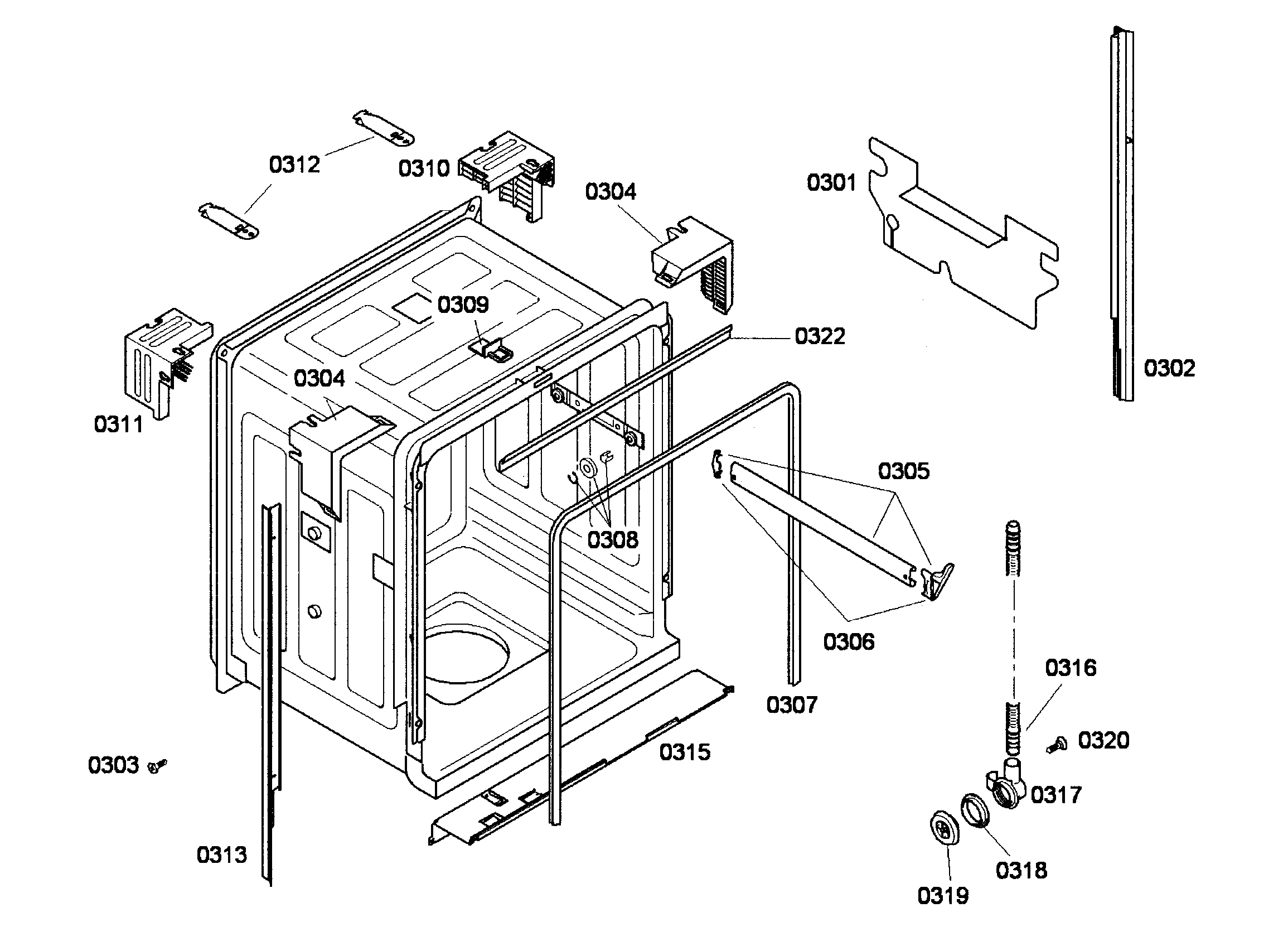 Bosch SHE42L15UC/53 cabinet diagram
