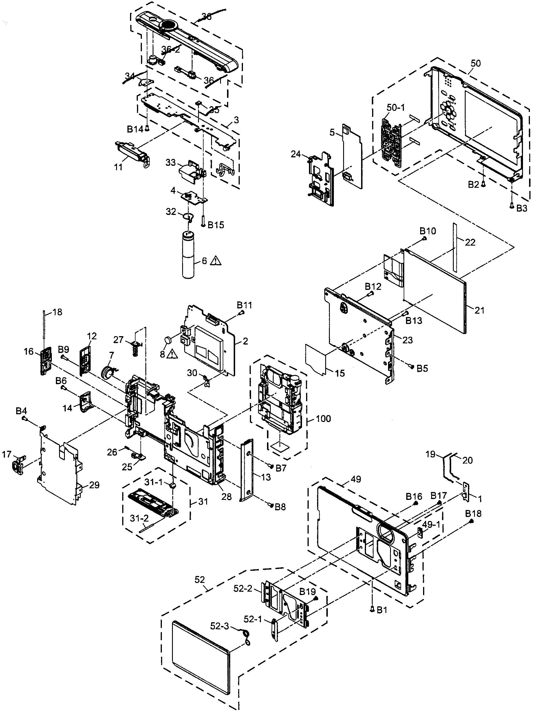 Panasonic DMC-FP1P cabinet parts diagram