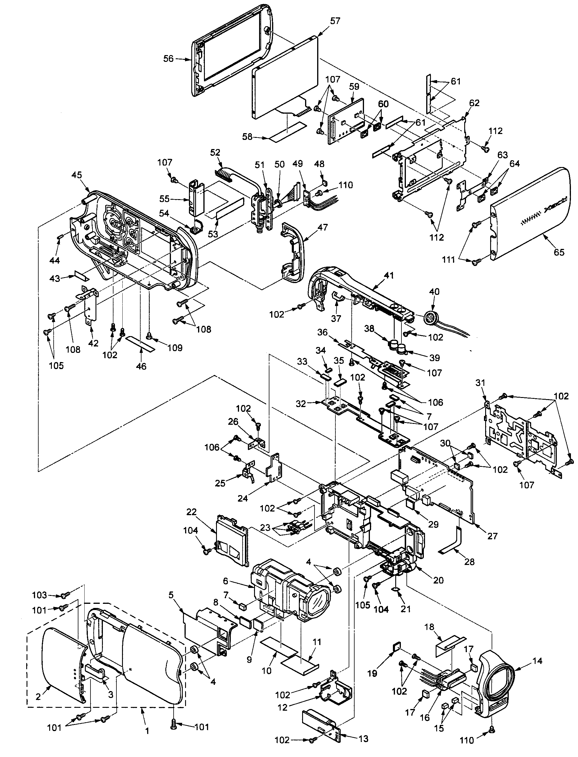 Sanyo VPC-GH2 cabinet parts diagram