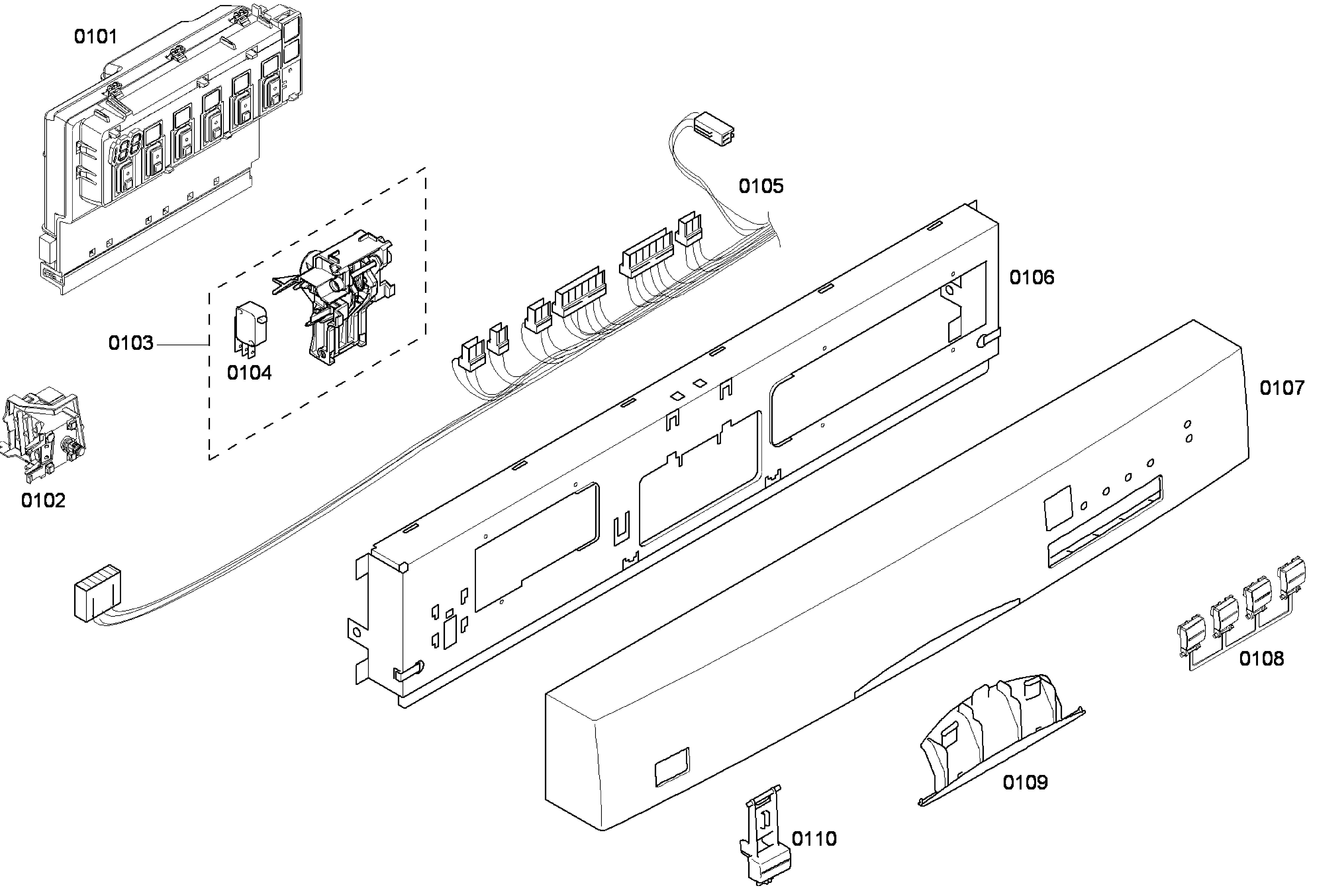 Bosch SHE43F05UC/52 control panel diagram