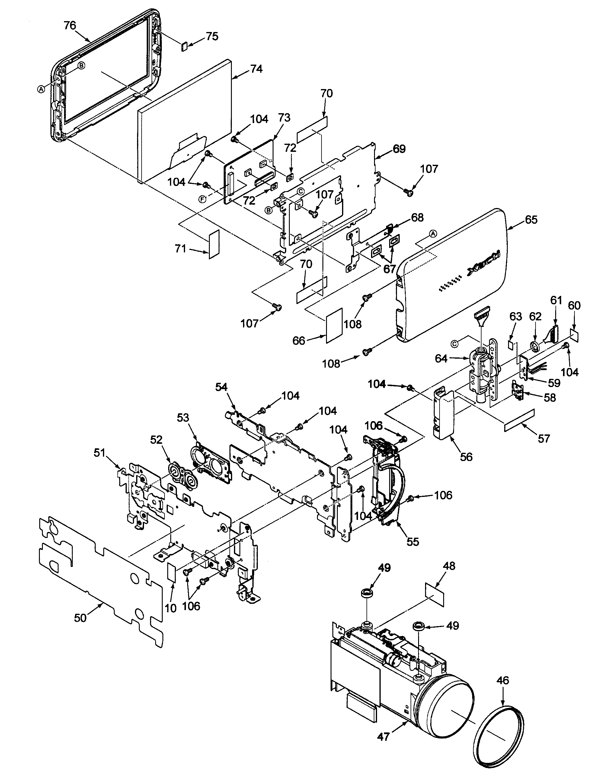 Sanyo VPC-SH1BK cabinet 2 diagram