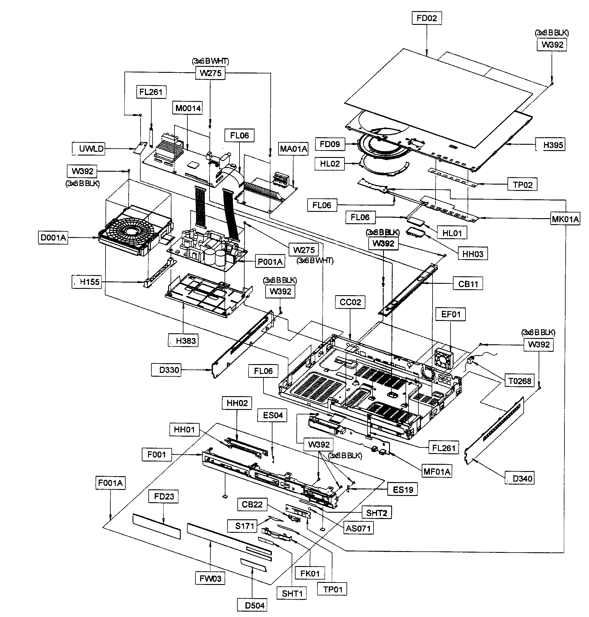 Samsung HT-C6930W/XAA cabinet parts diagram