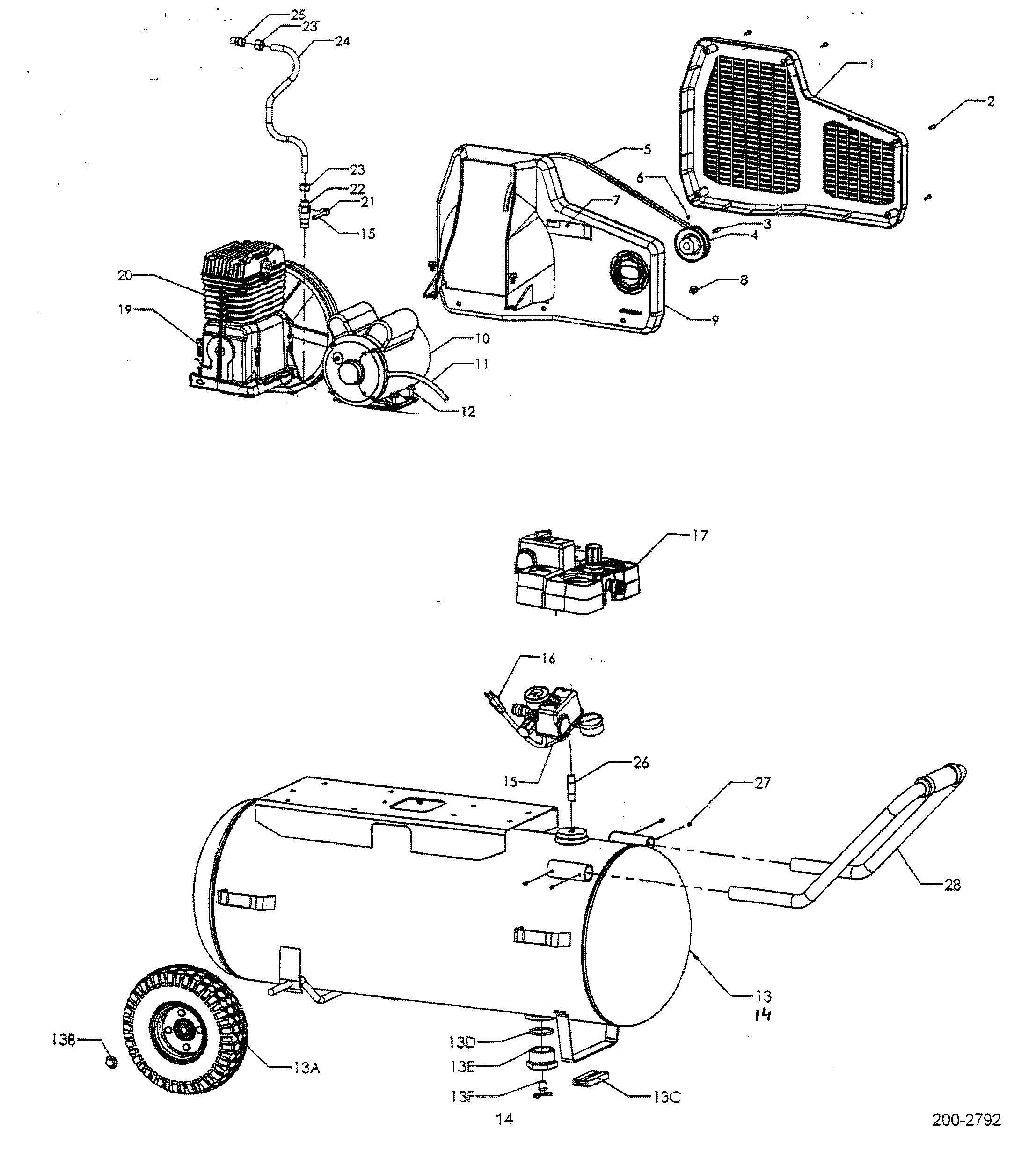 Craftsman 92116475 compressor diagram
