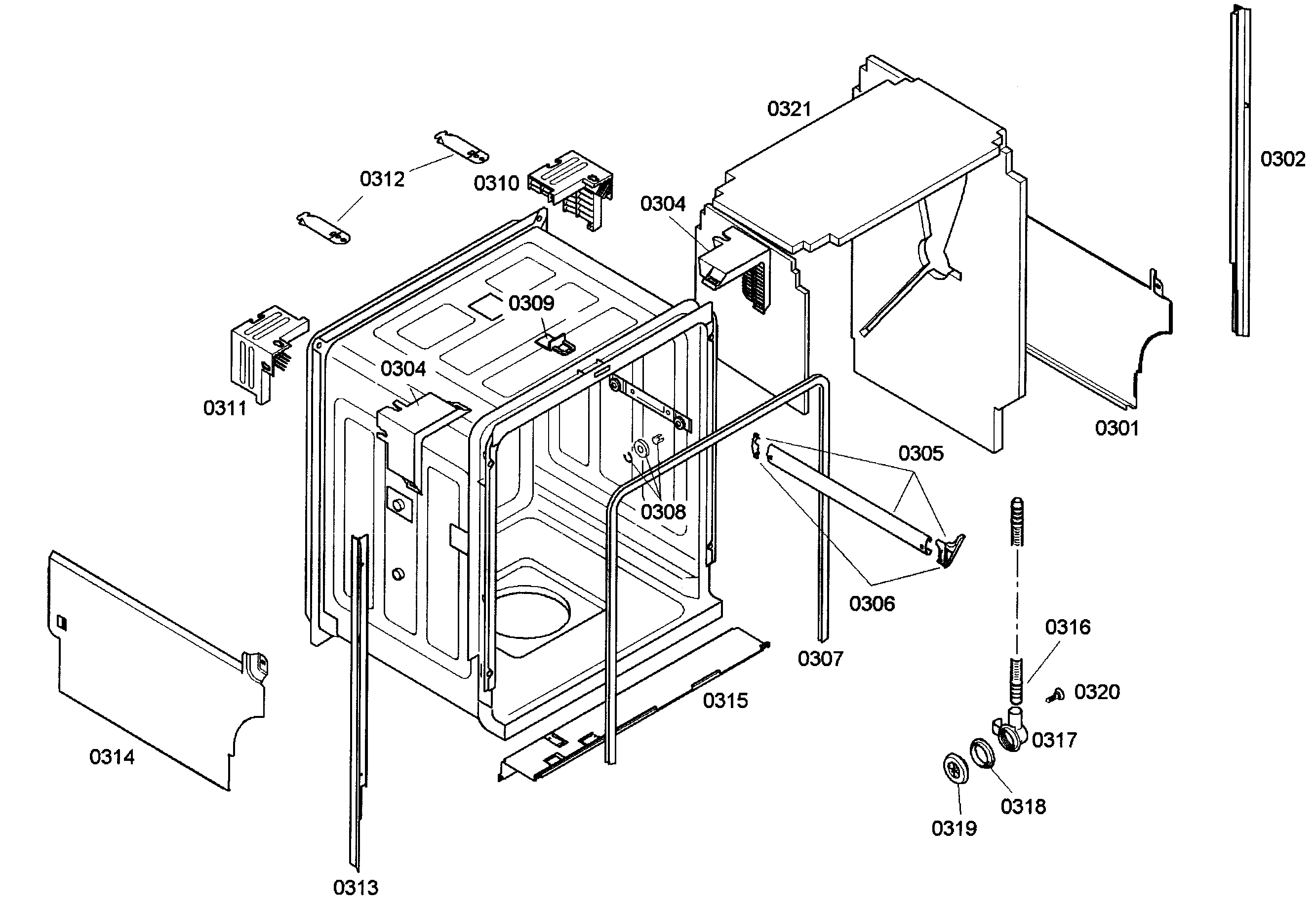 Bosch SHE43M02UC/50 cabinet diagram