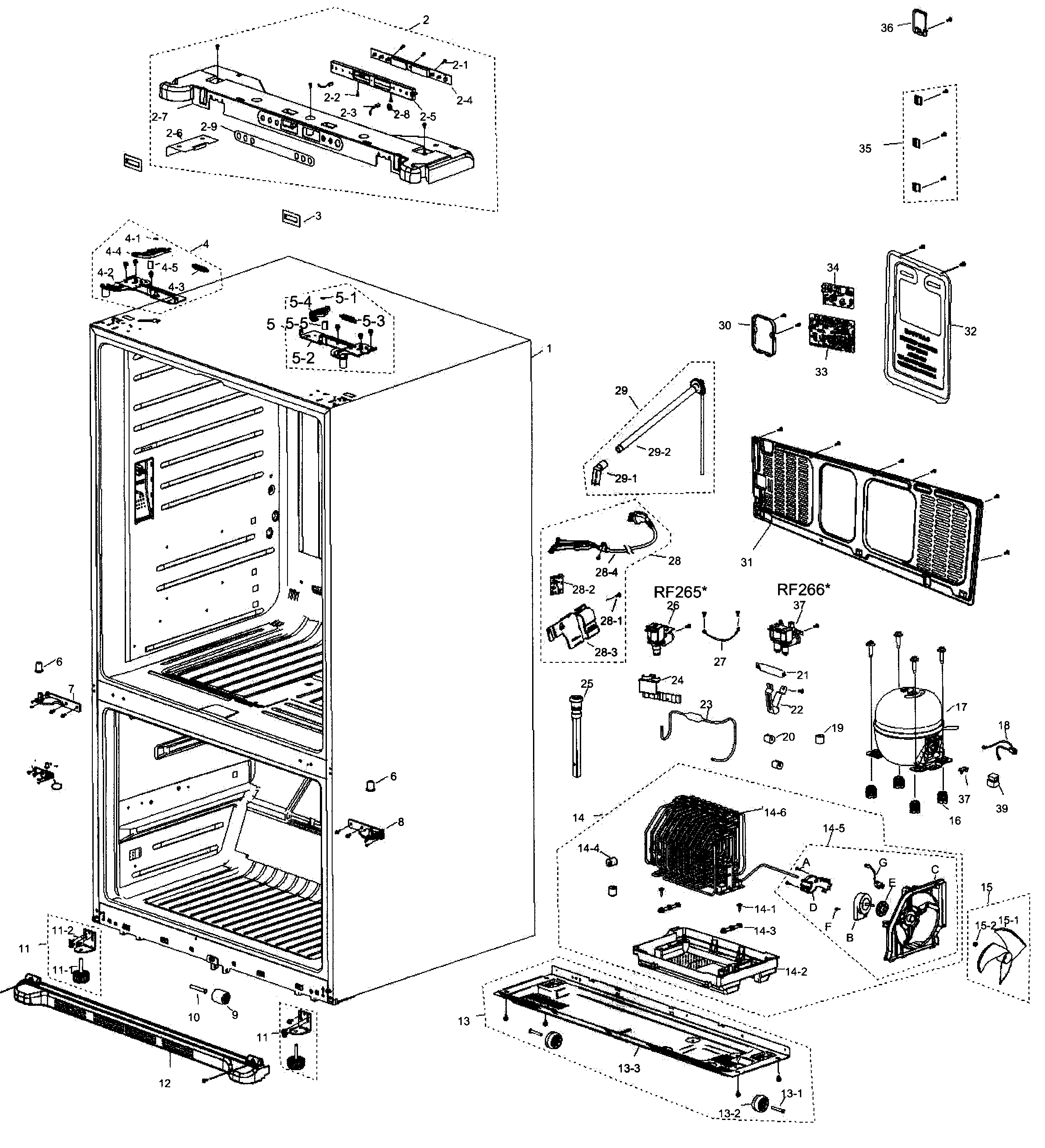 Samsung RF266AEBP/XAA-00 compressor diagram