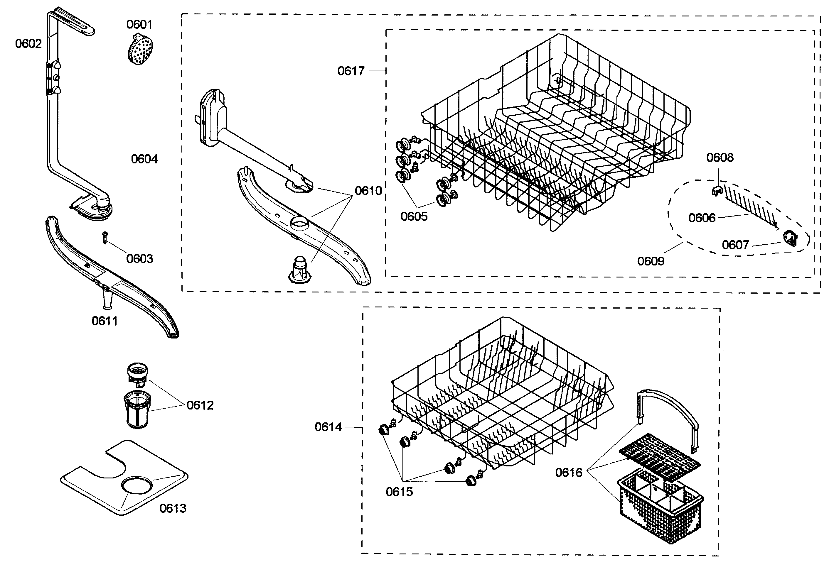 Bosch SHE43C05UC/46 baskets diagram