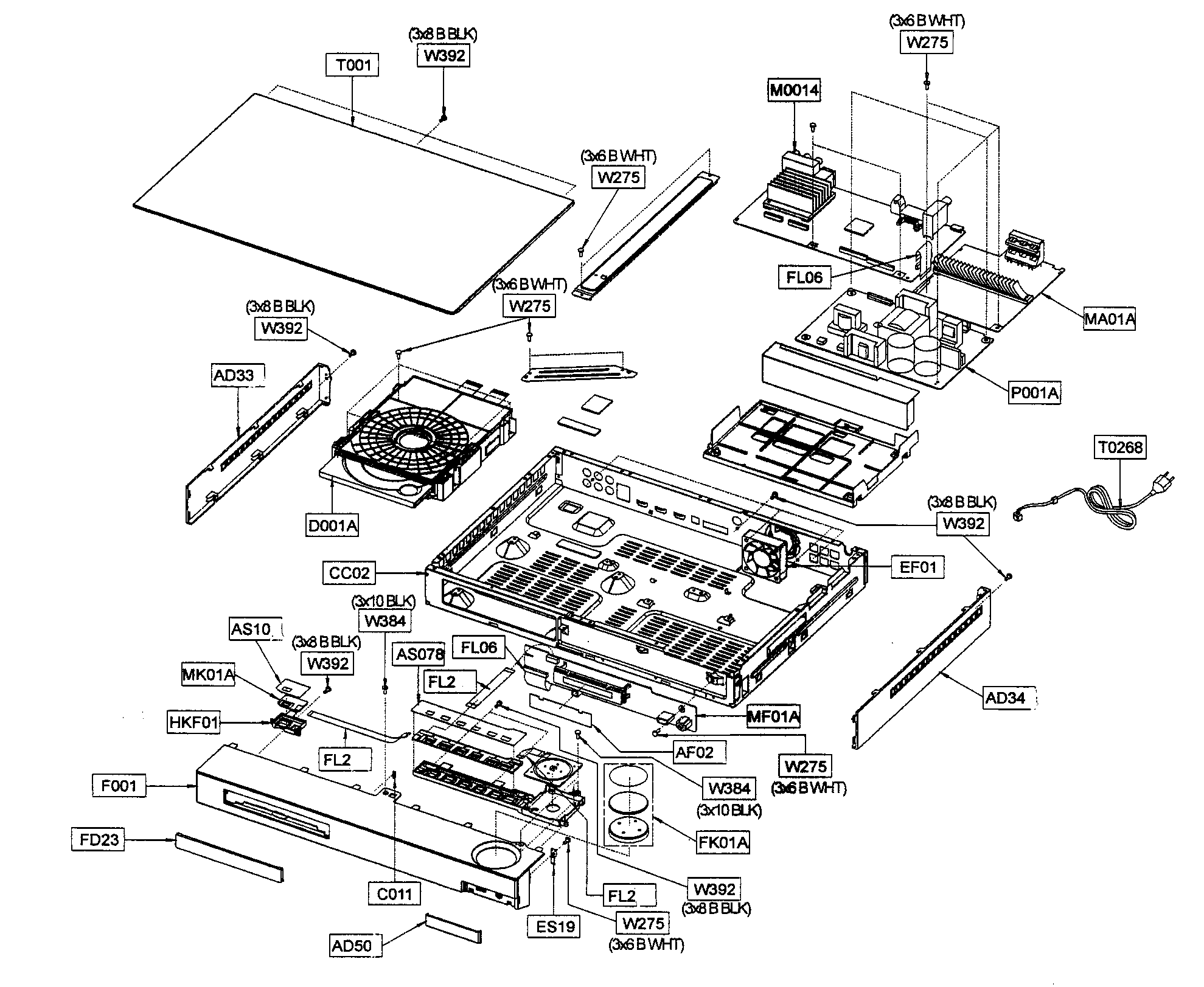 Samsung HT-C5500 cabinet parts diagram