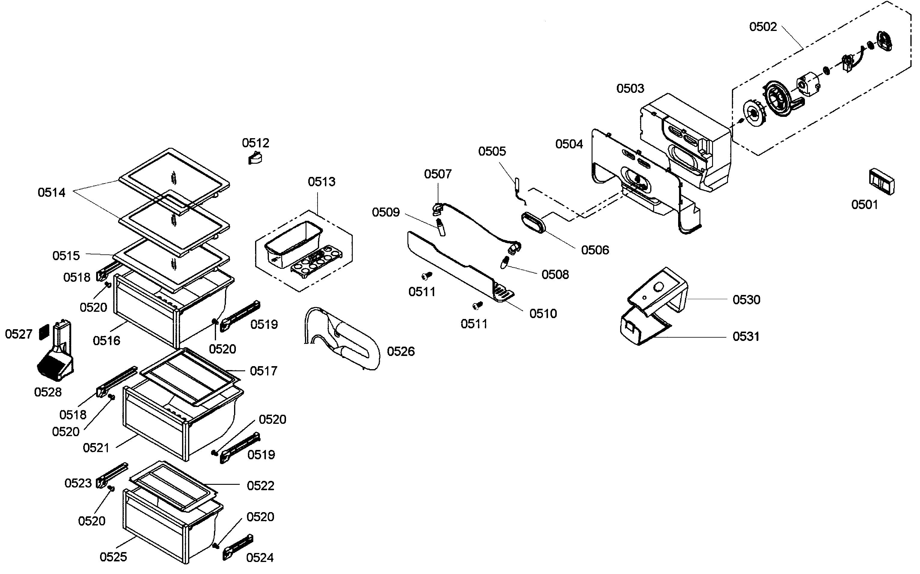 Bosch B20CS50SNS/01 refrig assy diagram