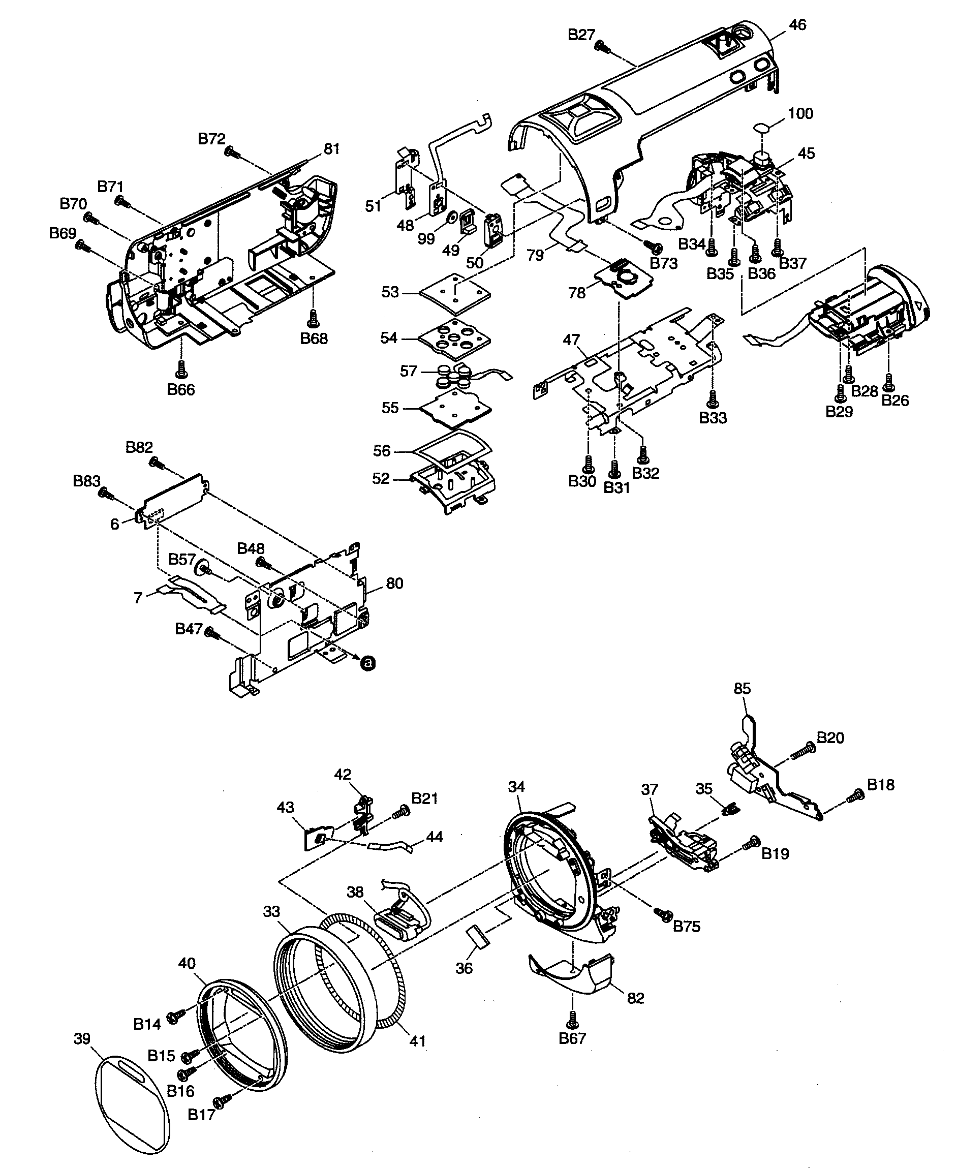 Panasonic HDC-TM700P top/front asy diagram