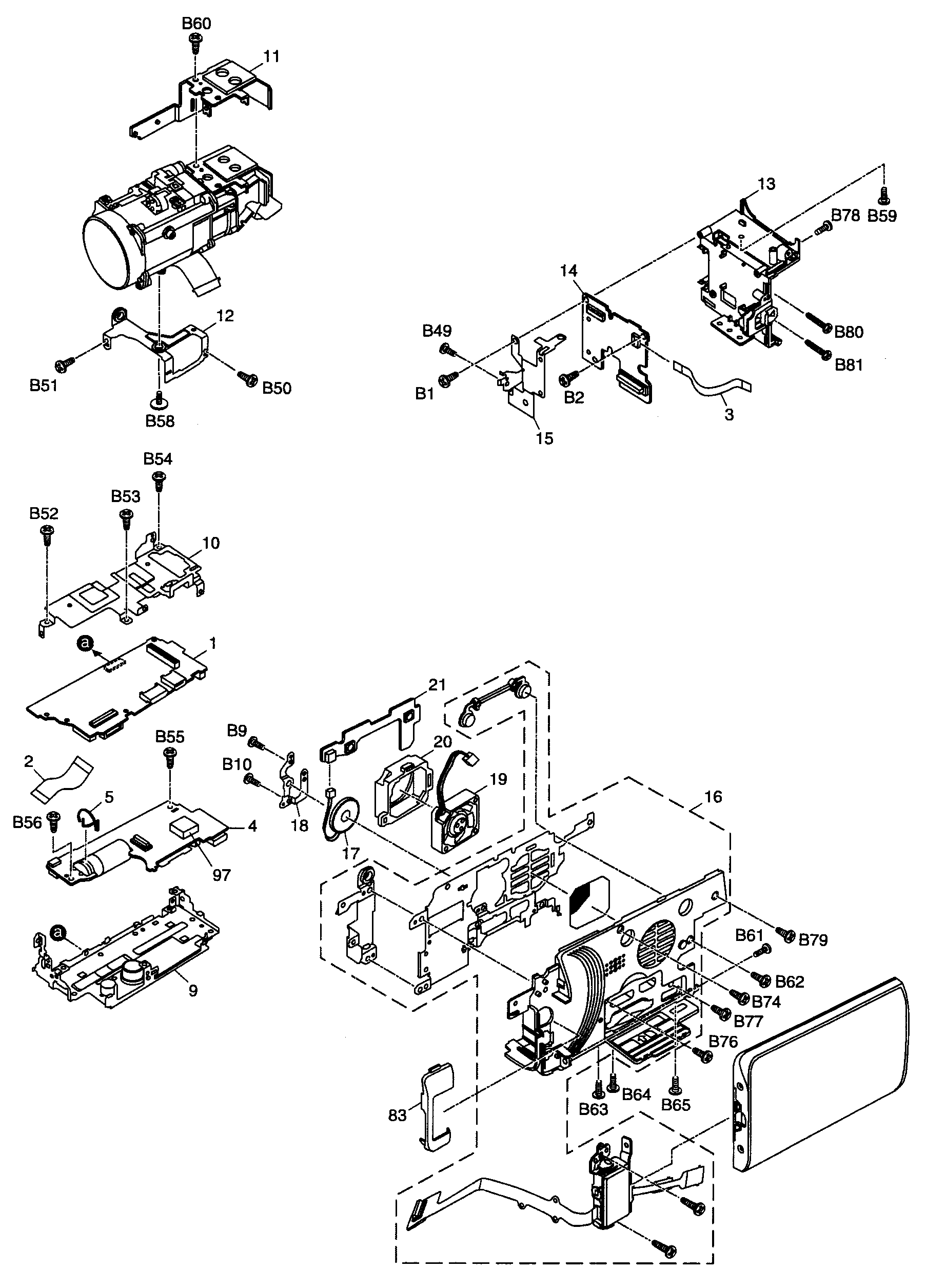 Panasonic HDC-TM700P left cabinet diagram