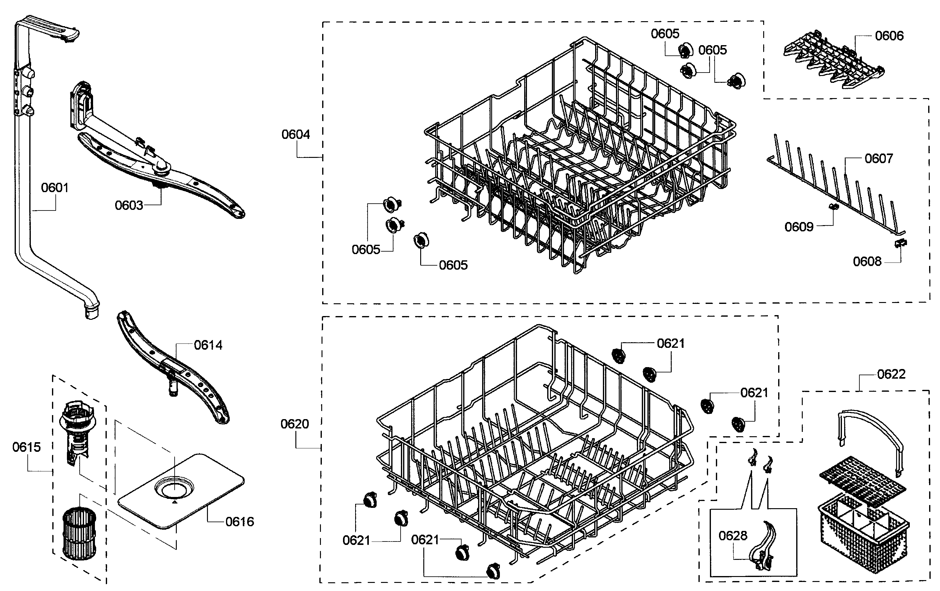 Bosch S46KMK15UC/05 baskets diagram