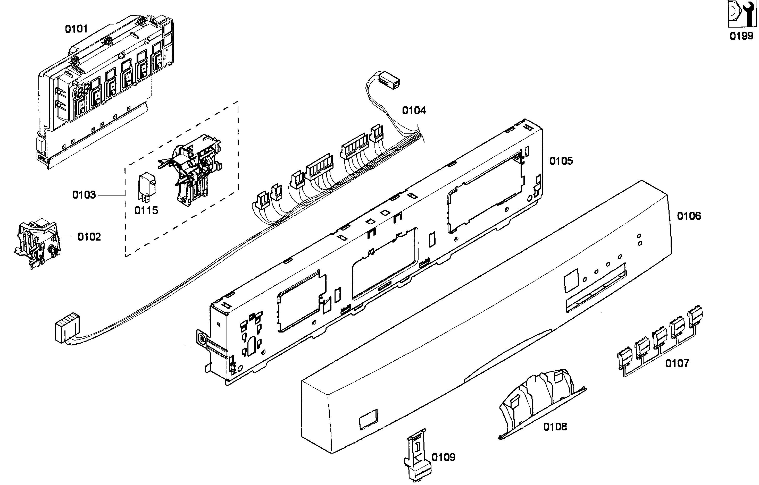 Bosch SHE43P05UC/59 control panel diagram