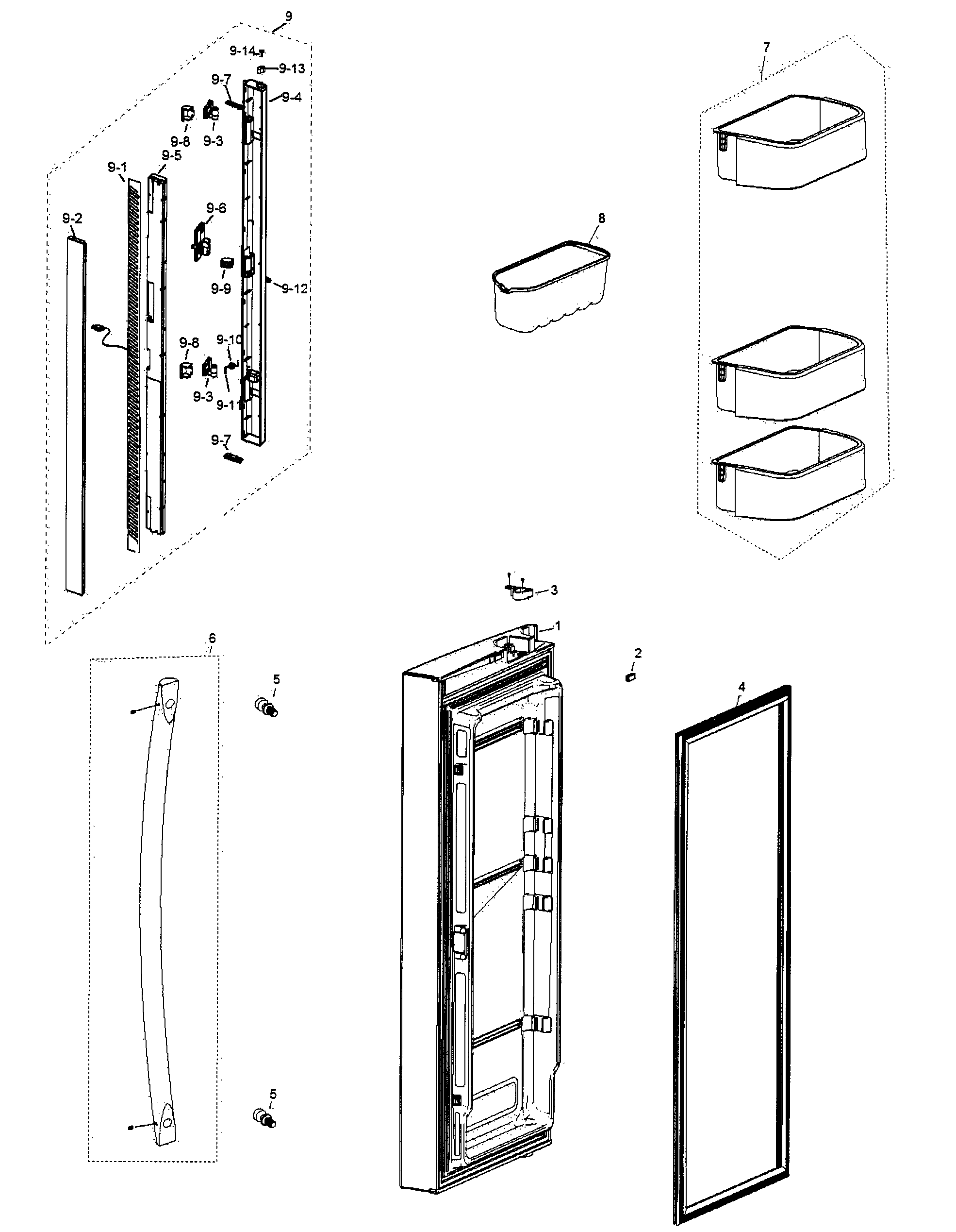 Samsung RF266AEWP/XAA-00 refrig l door diagram
