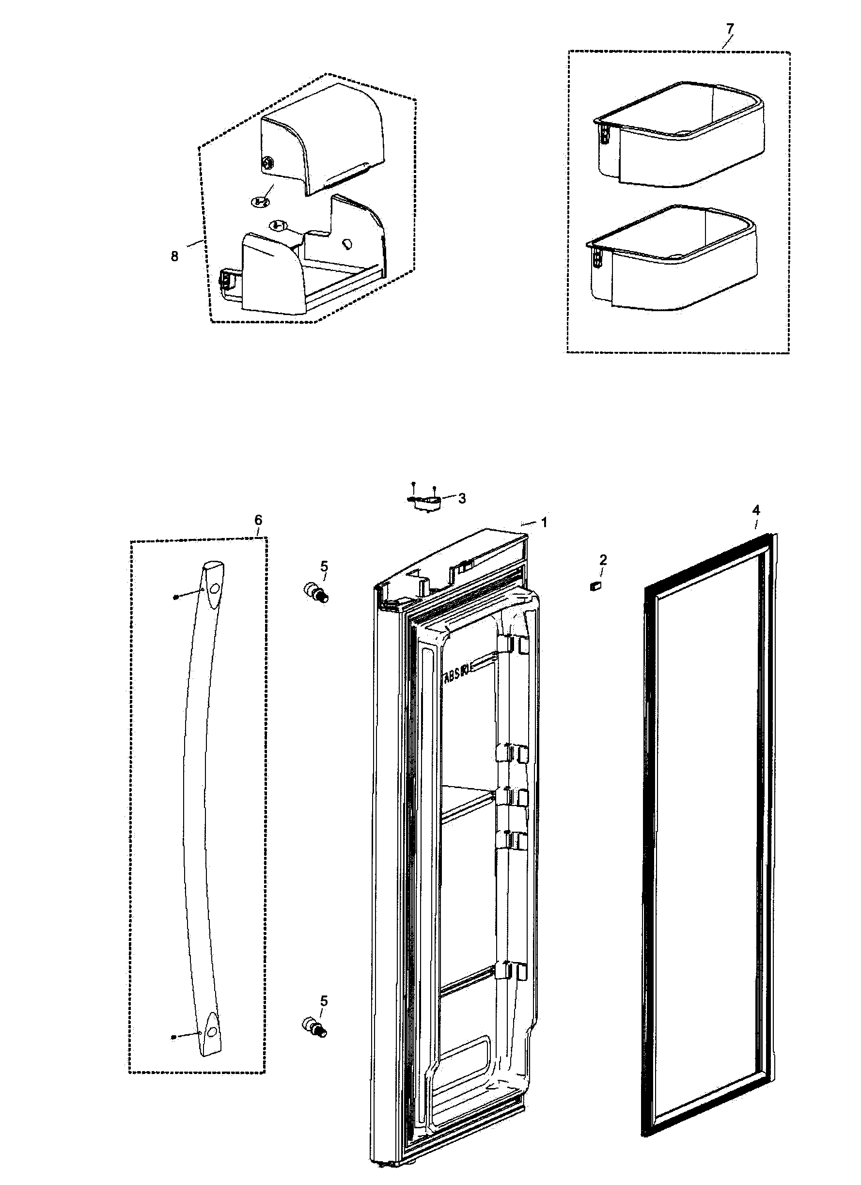 Samsung RF266AEWP/XAA-00 refrig r door diagram