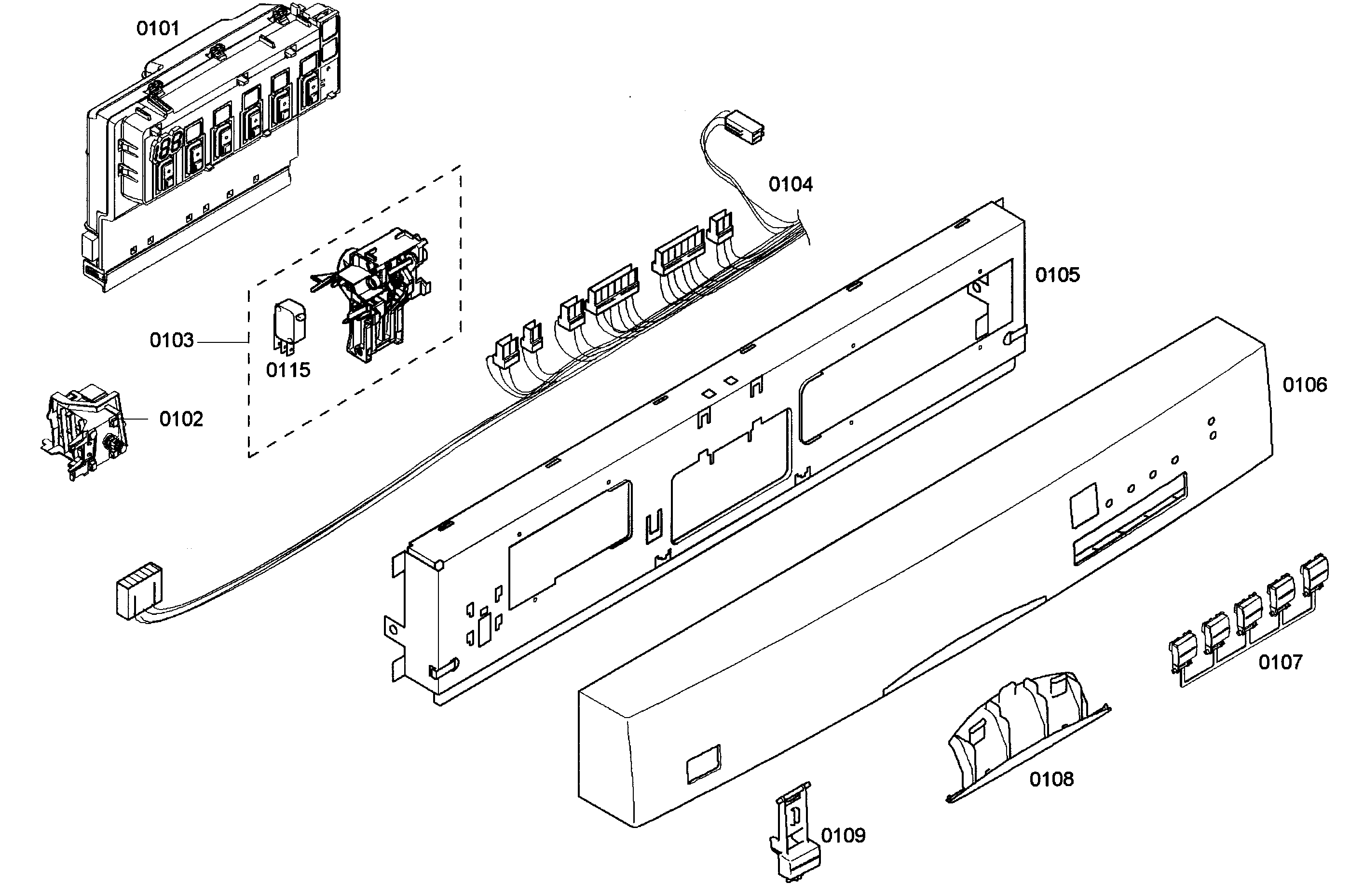 Bosch SHE43M06UC/47 control panel diagram