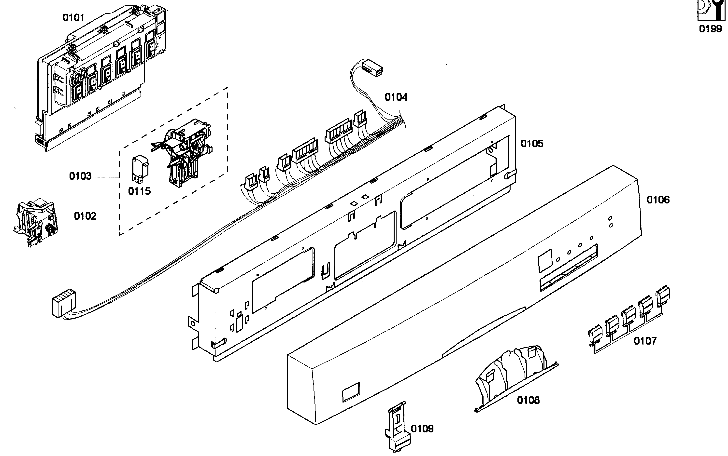 Bosch SHE43M06UC/53 control panel diagram