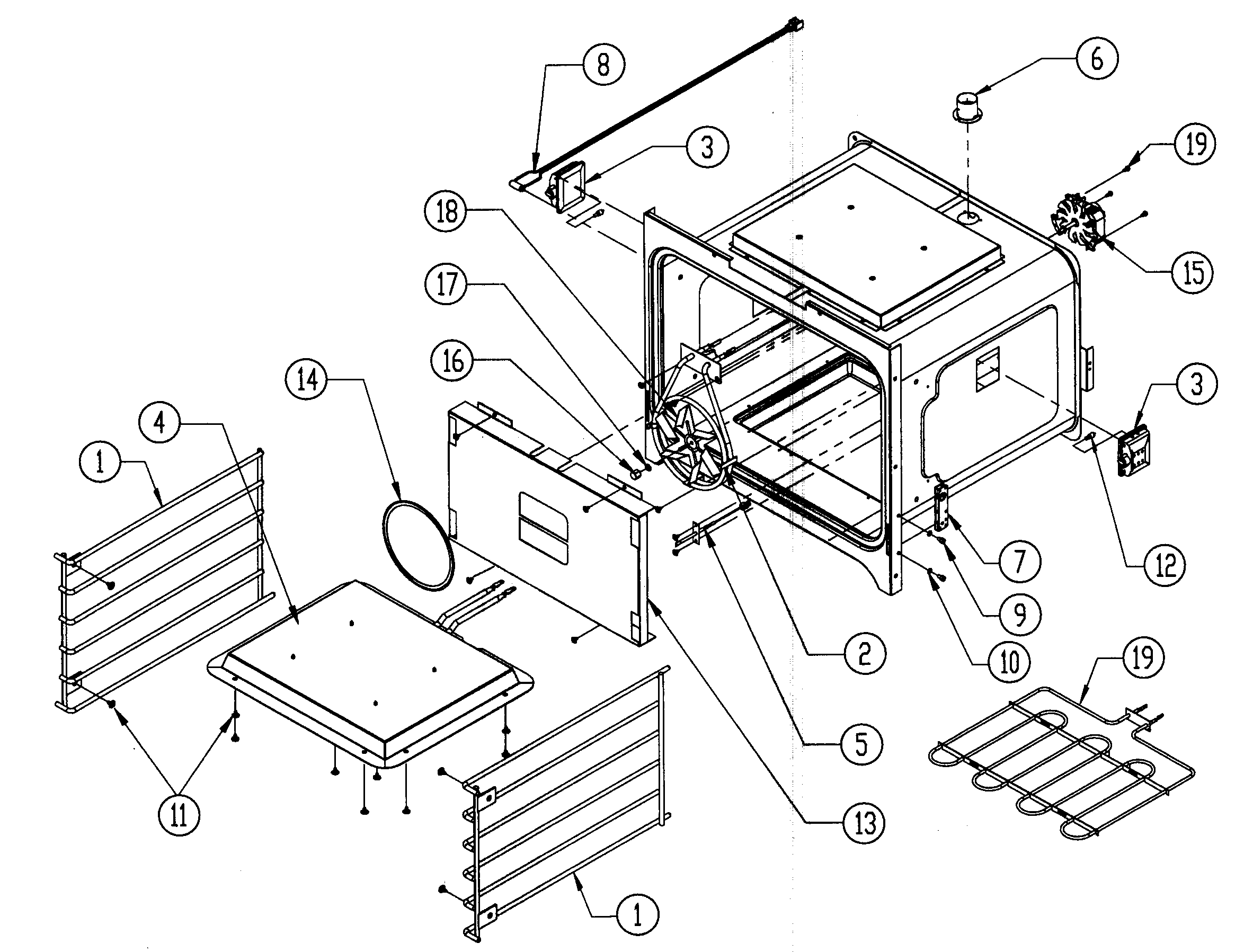 Dacor DO130 oven assy diagram