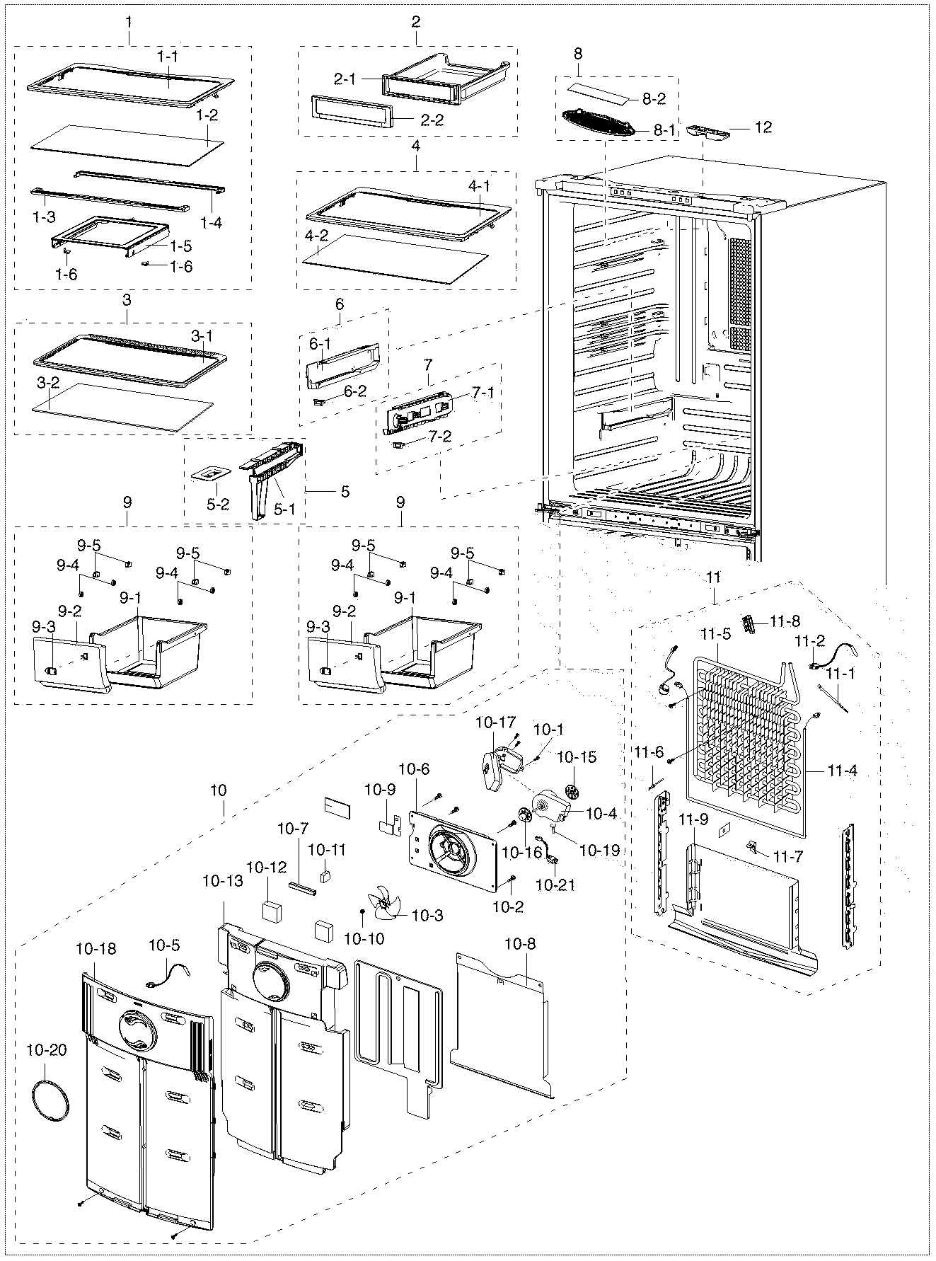 Samsung RF217ACPN/XAA-00 refrig asy diagram