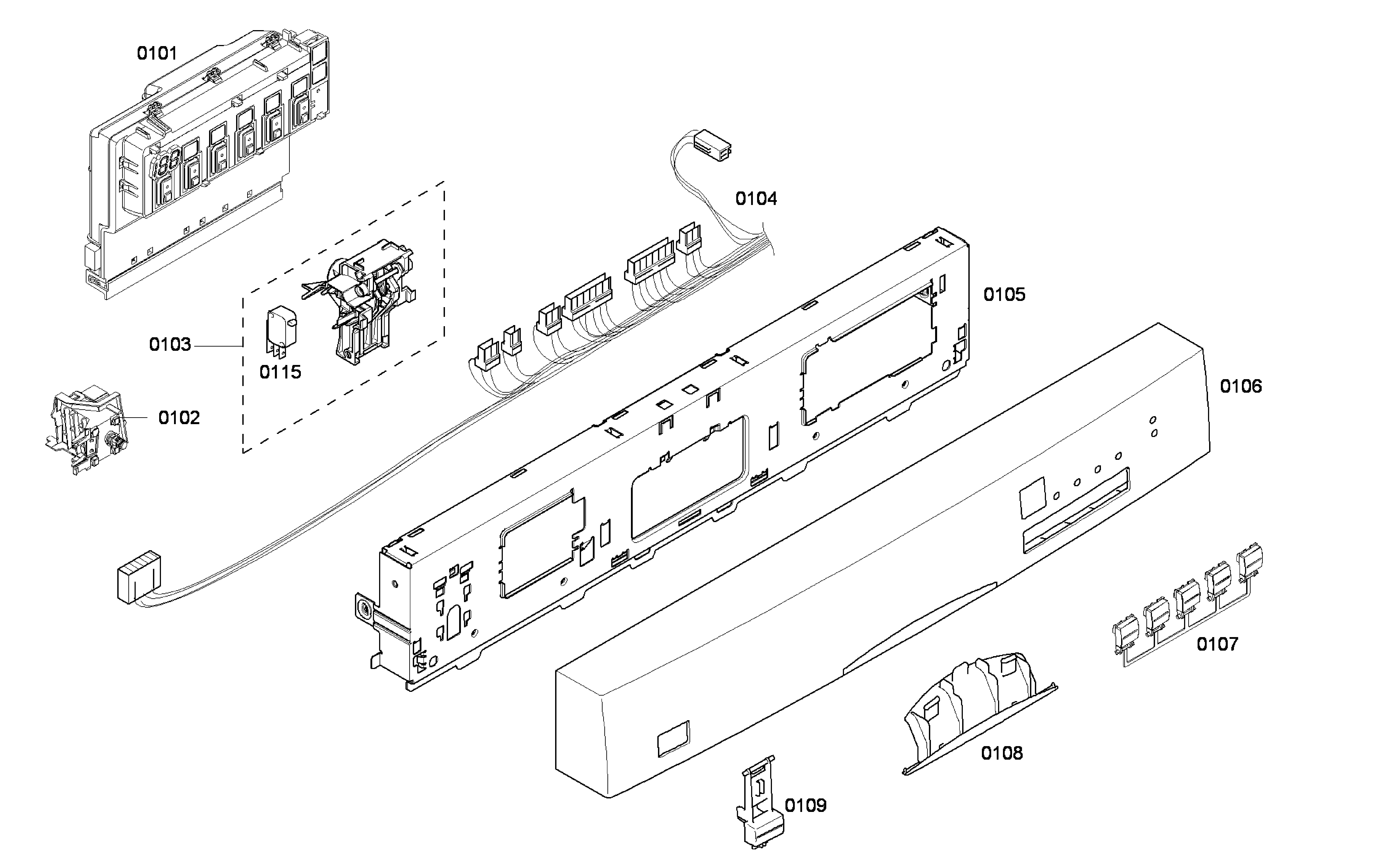 Bosch SHE43P06UC/60 control panel diagram